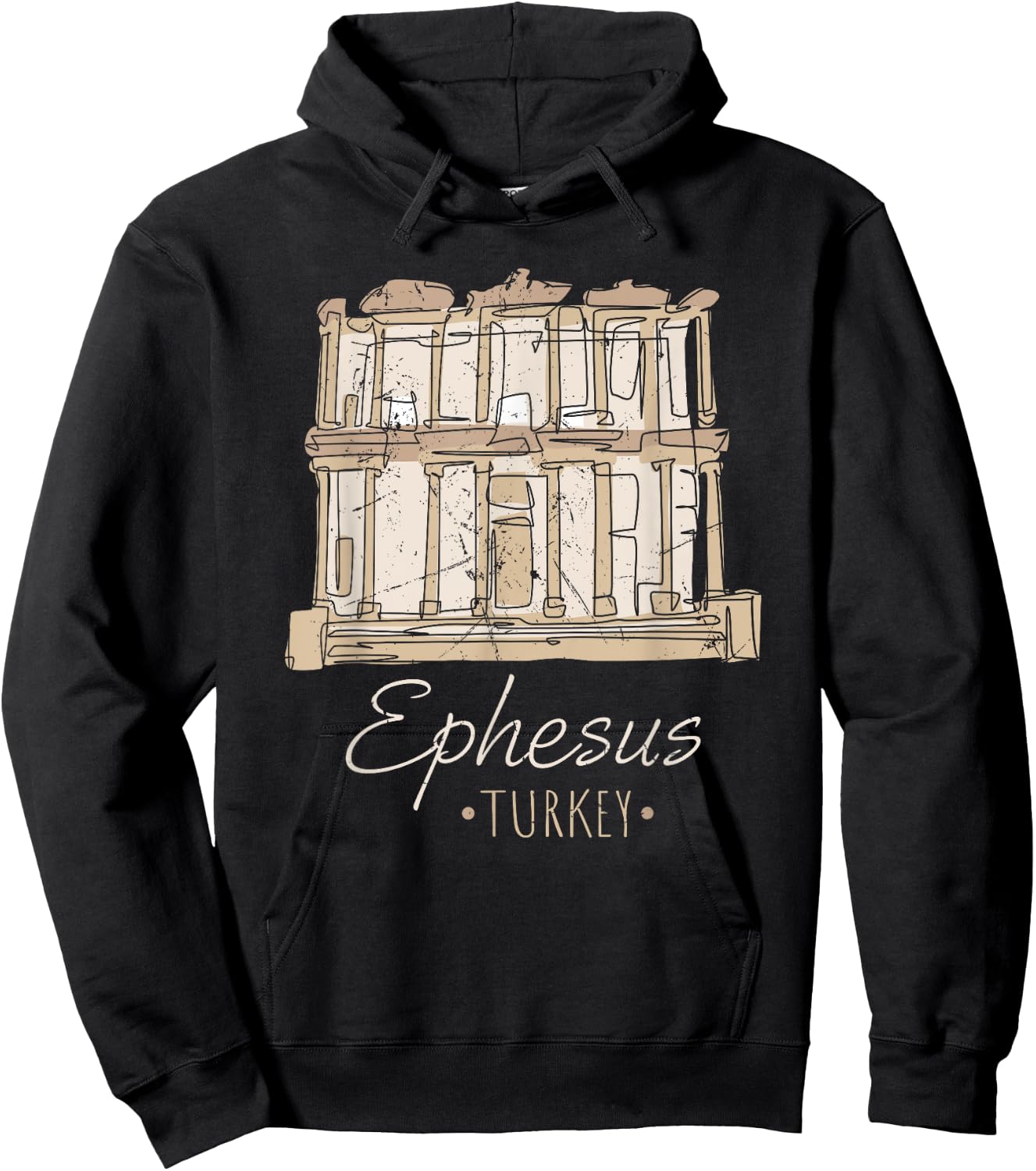 Ephesus Turkey Ancient City Architecture Ruins History Hoodie - Hoodie | Black