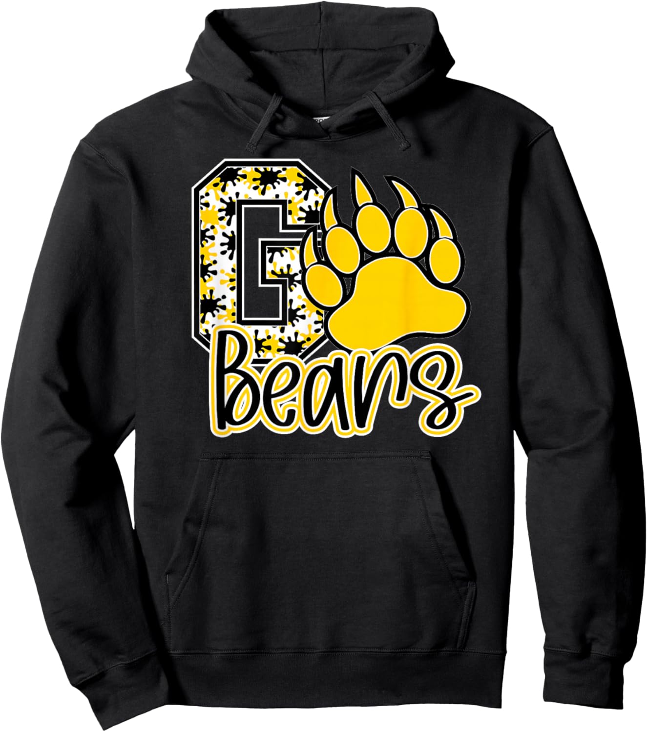 School Spirit Go Bears Mascot Youth Girls Kids Hoodie - Hoodie | Black