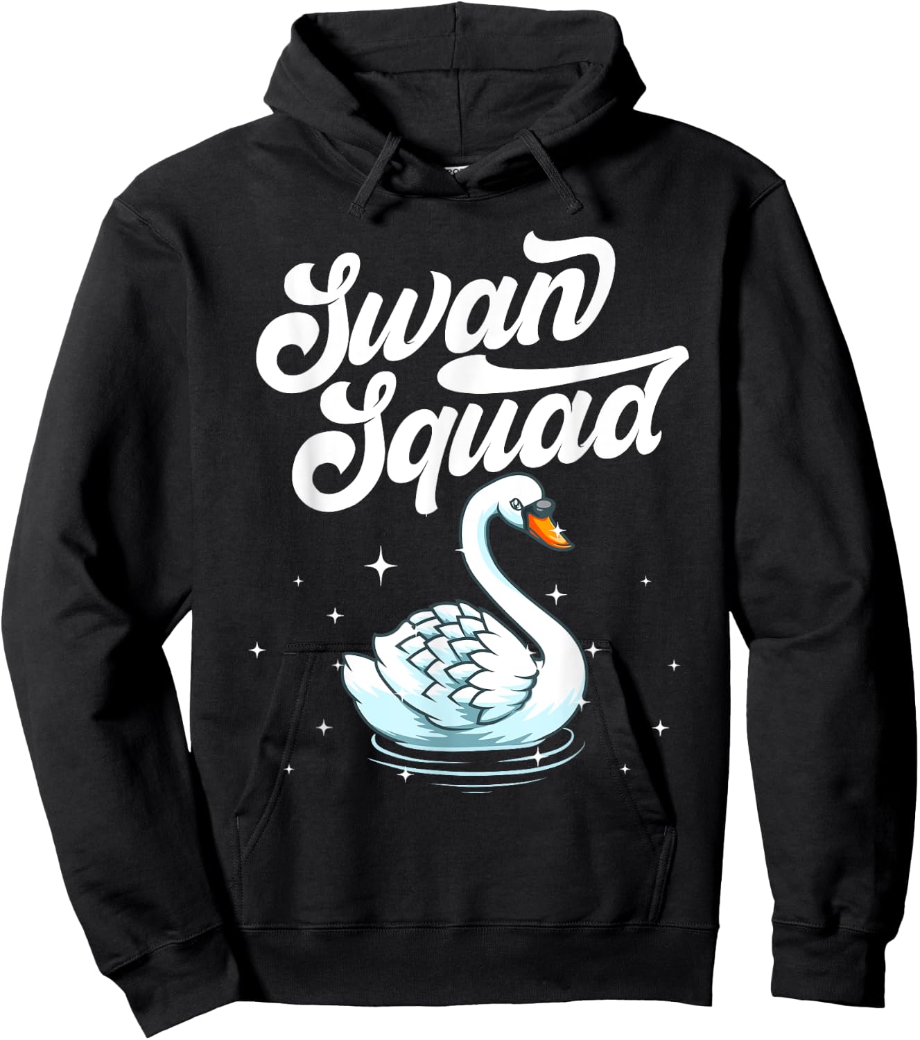 Cool Swan Art Women Bird Watcher Waterfowl Lake Swan Hoodie - Hoodie | Black