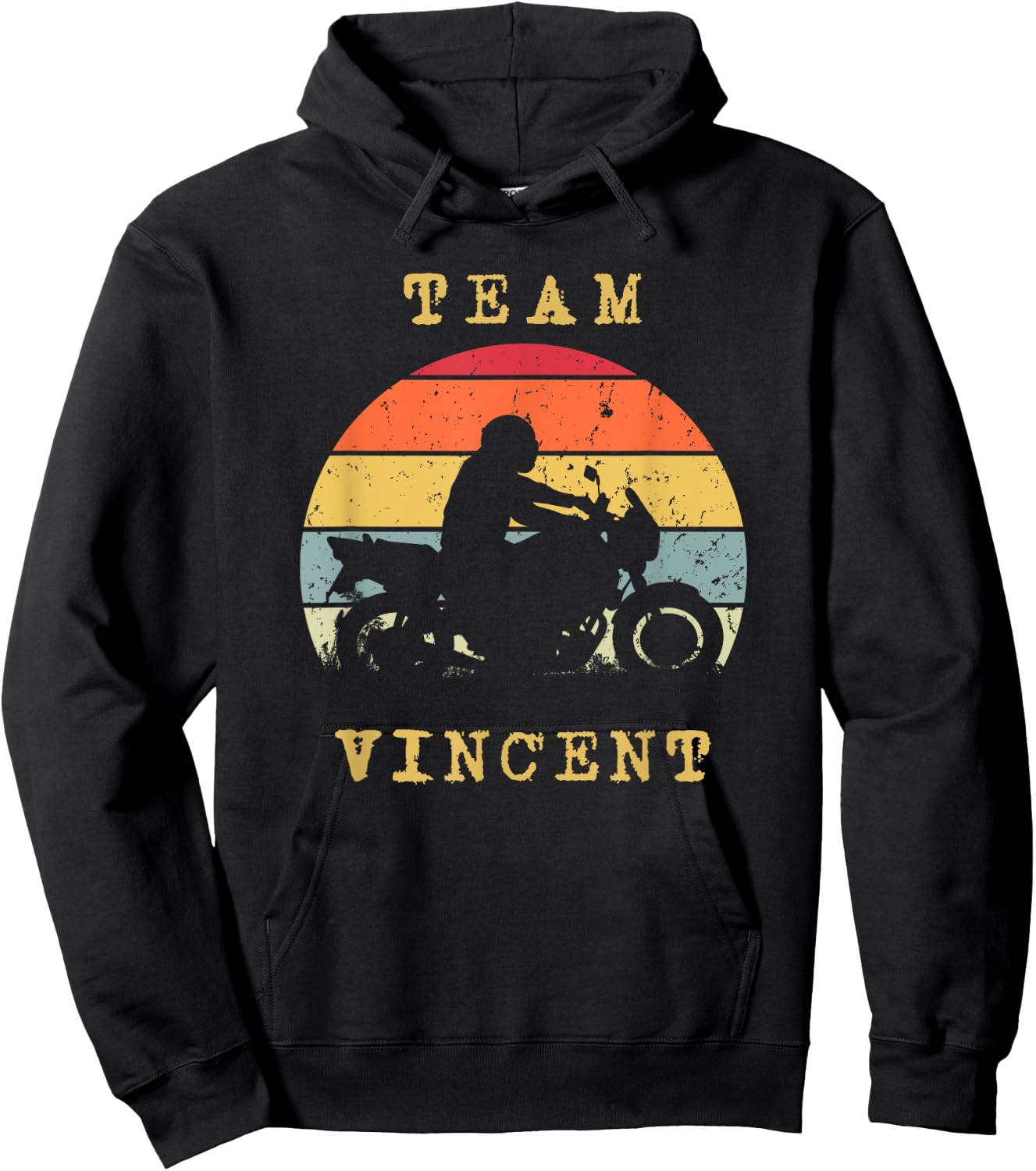 Fun Vintage Retro Sunset Vincent Motorcycle Biker Rider Hoodie - Hoodie | Black
