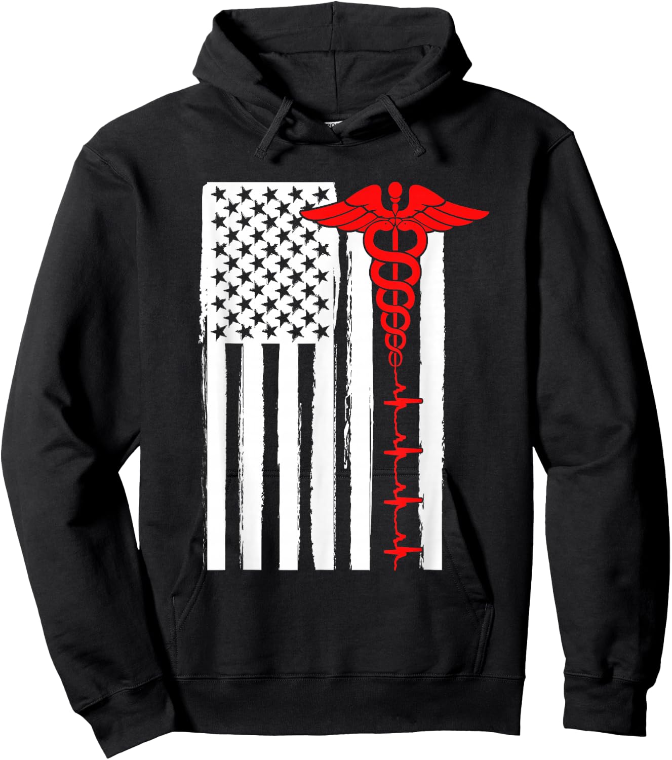 Nursing Shirts Us Flag Nurse Life Medicine Student Hoodie - Hoodie | Black