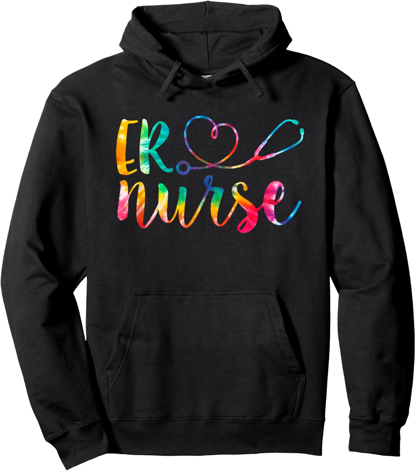 Tie Dye Emergency Nurse ER Nurse Emergency Nurse Hoodie - Hoodie | Black