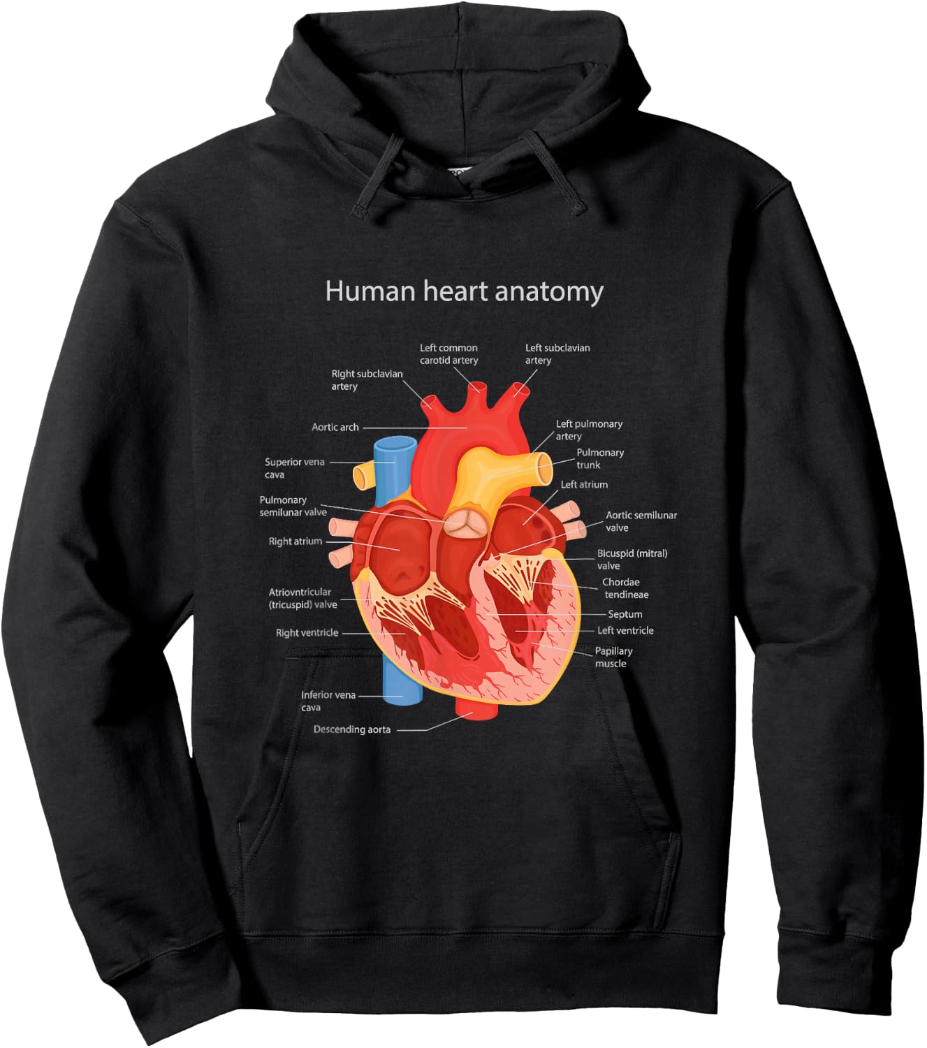 Anatomy of Human Heart for Medic Hoodie - Hoodie | Black