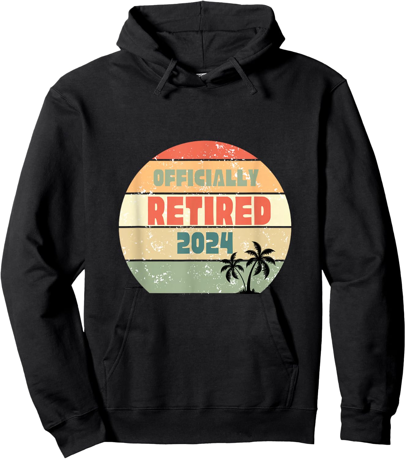 Officially Retired 2024 Vintage Retro Sunshine Palm Tree Hoodie - Hoodie | Black