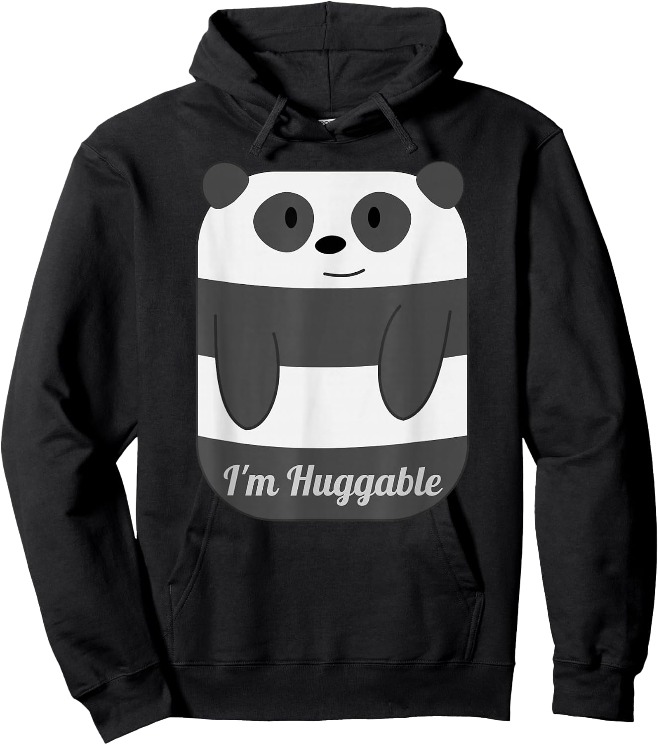 Adorable I'm Huggable Panda Hoodie - Hoodie | Black