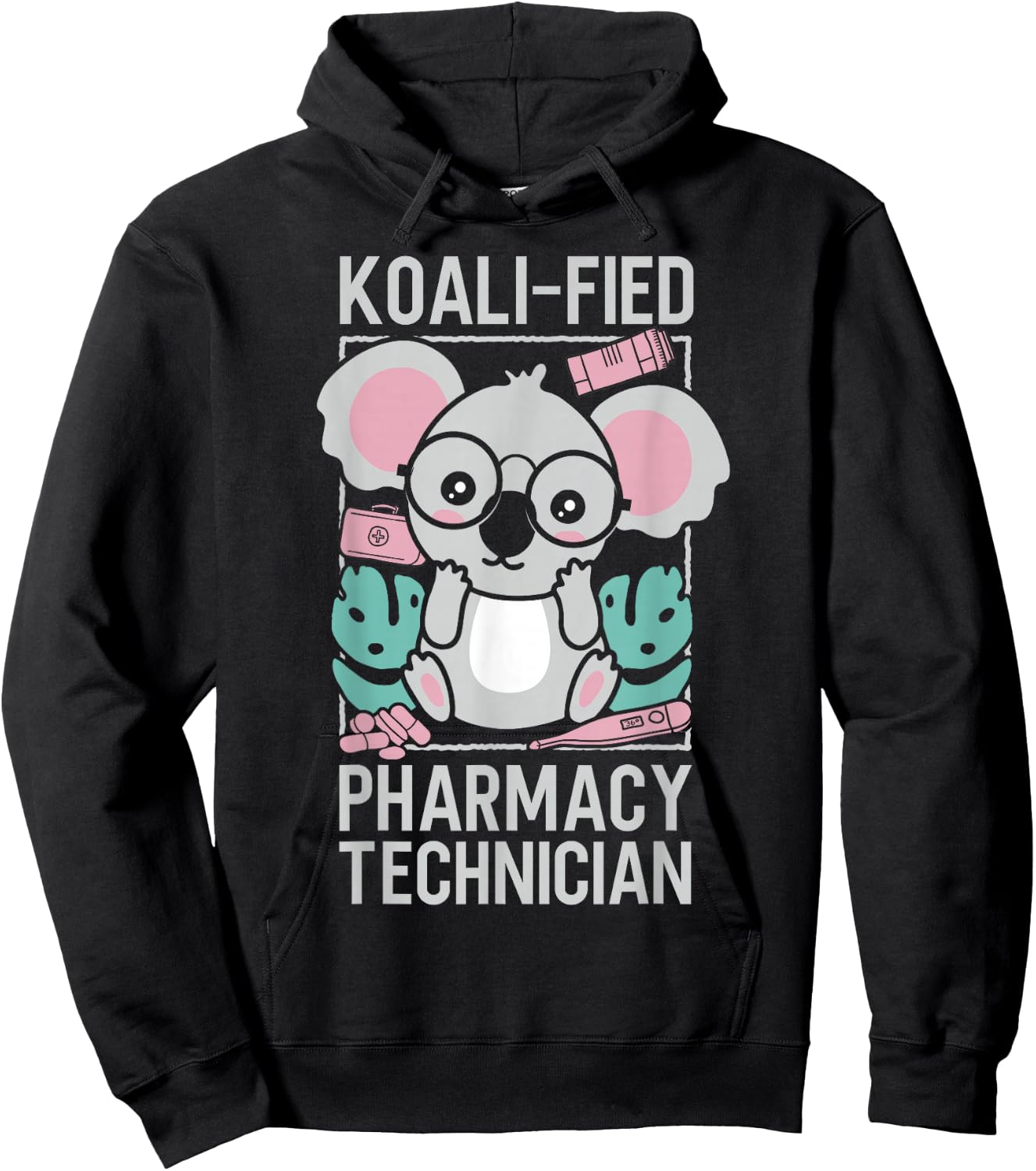 Pharmacy Tech Technician Pharmacist Student Koala Koala-Fied Hoodie - Hoodie | Black