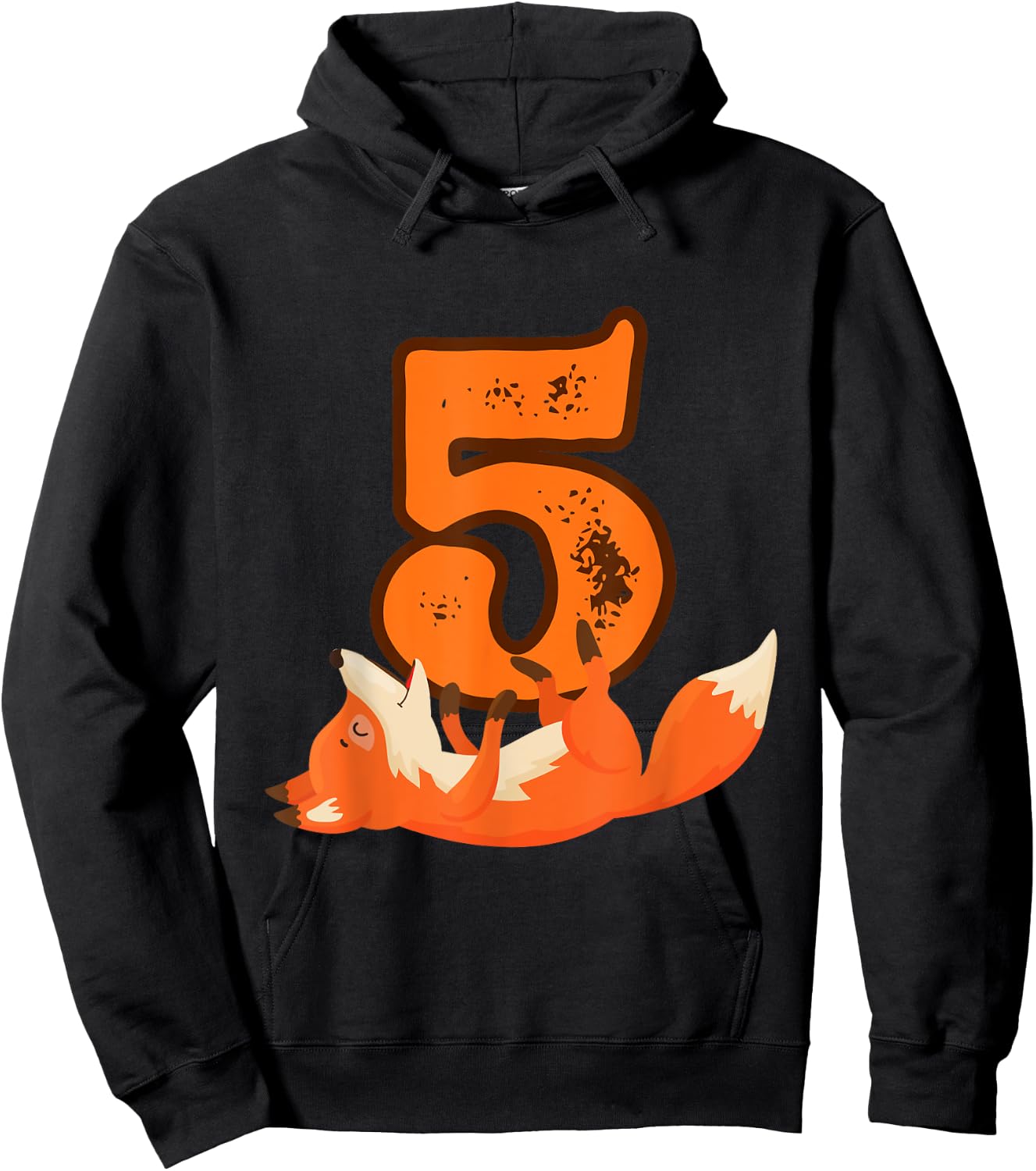 5th Birthday For Girls Gift Funny 5 Years Old Boy Fox Hoodie - Hoodie | Black