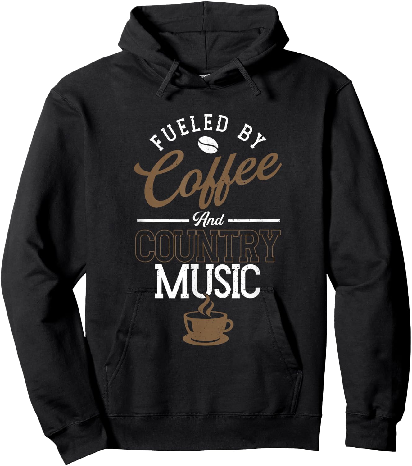 Fueled By Coffee And Country Music | Line Dancing Hoodie - Hoodie | Black
