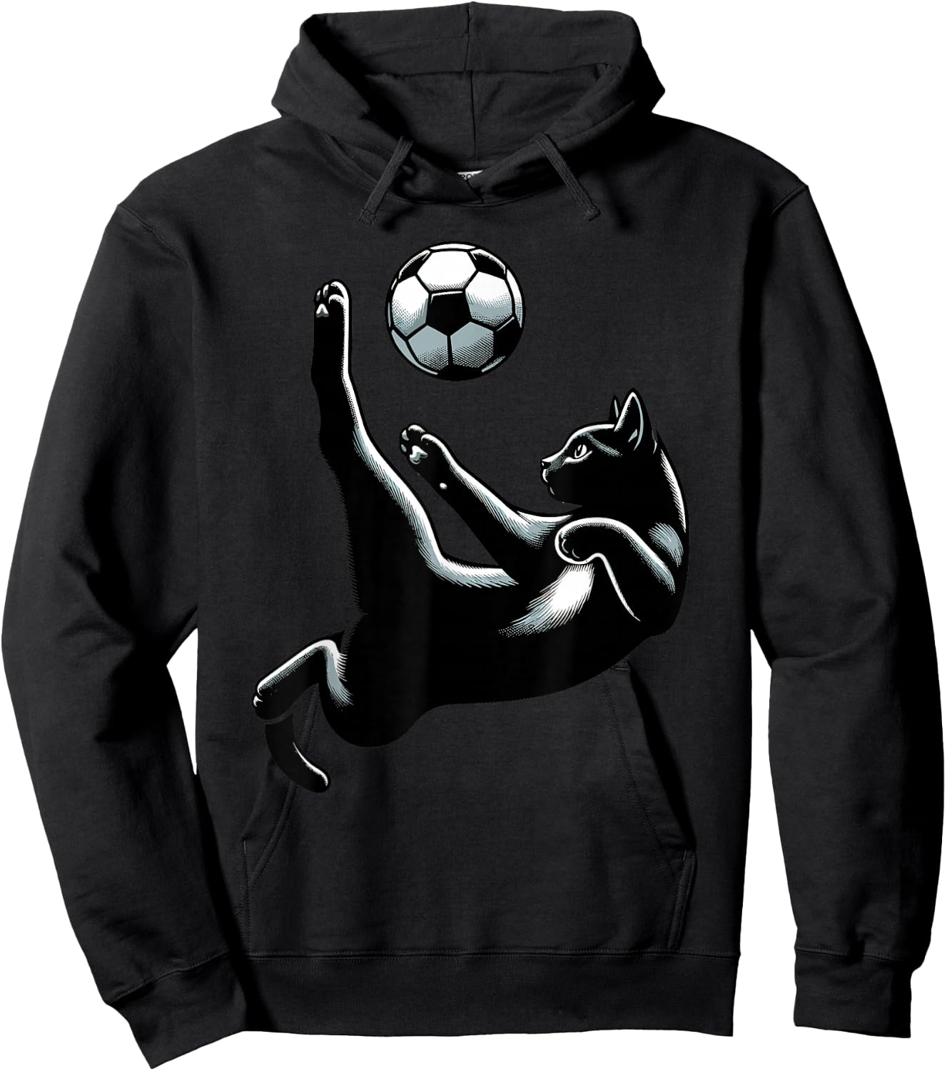 Cat Bicycle Kick - Soccer Fans Women Men Kids Hoodie - Hoodie | Black