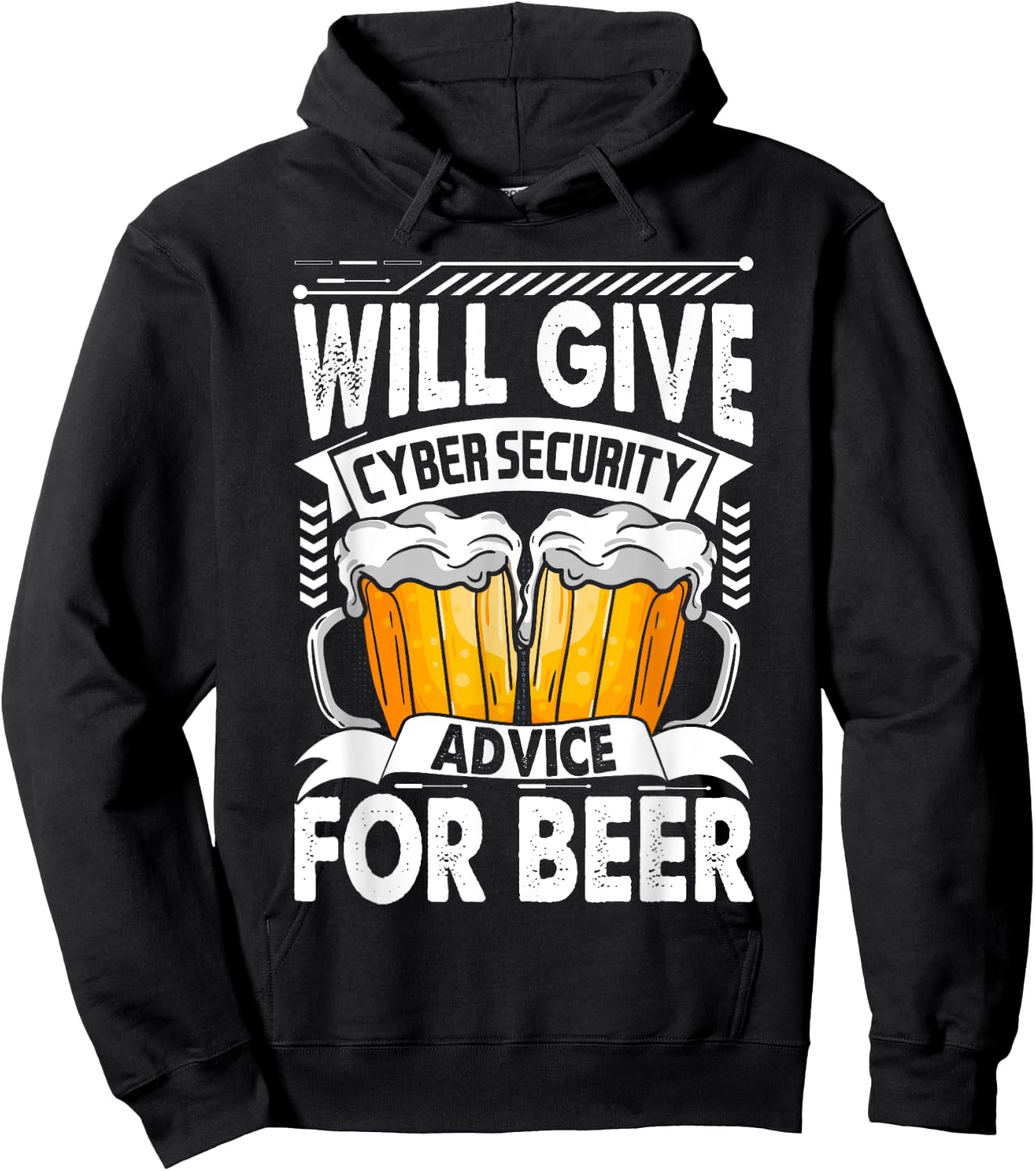 Will Give Cyber Security Advice For Beer Funny Cybersecurity Hoodie - Hoodie | Black