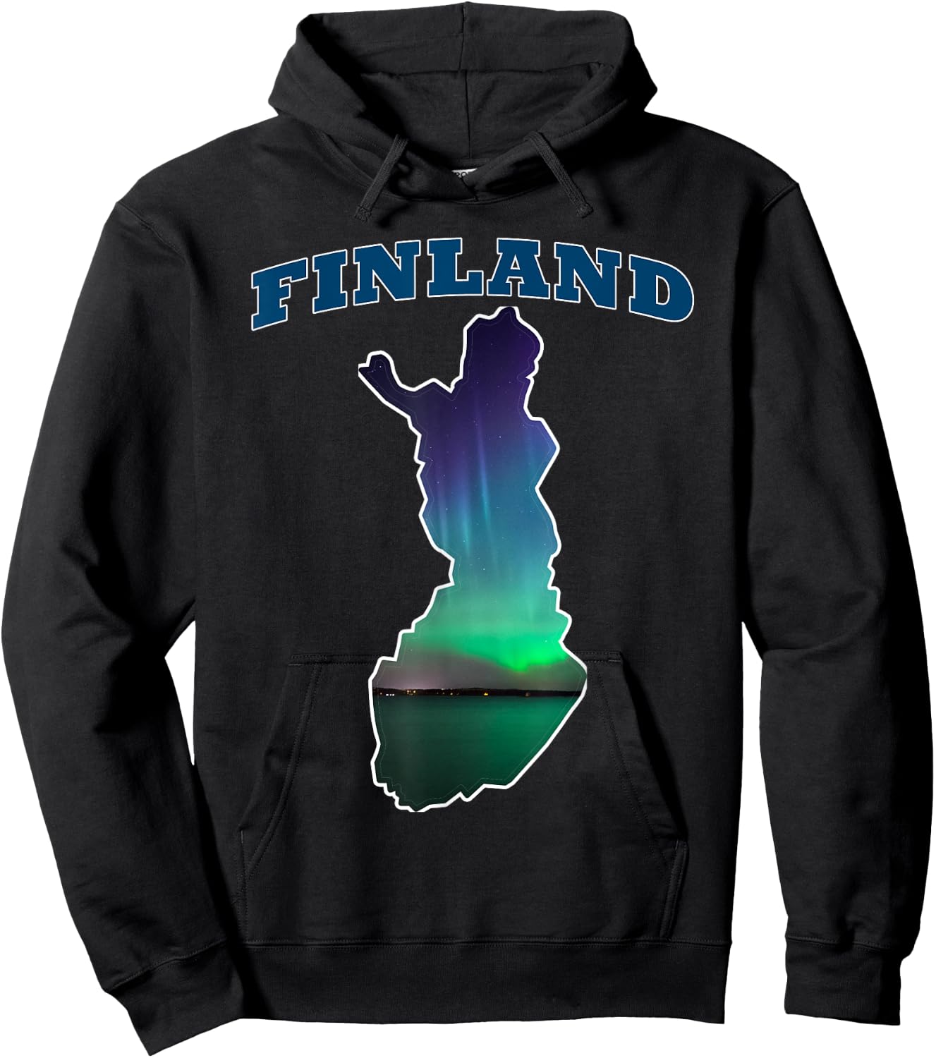 Finland Aurora Borealis Finnish Northern Lights Hoodie - Hoodie | Black