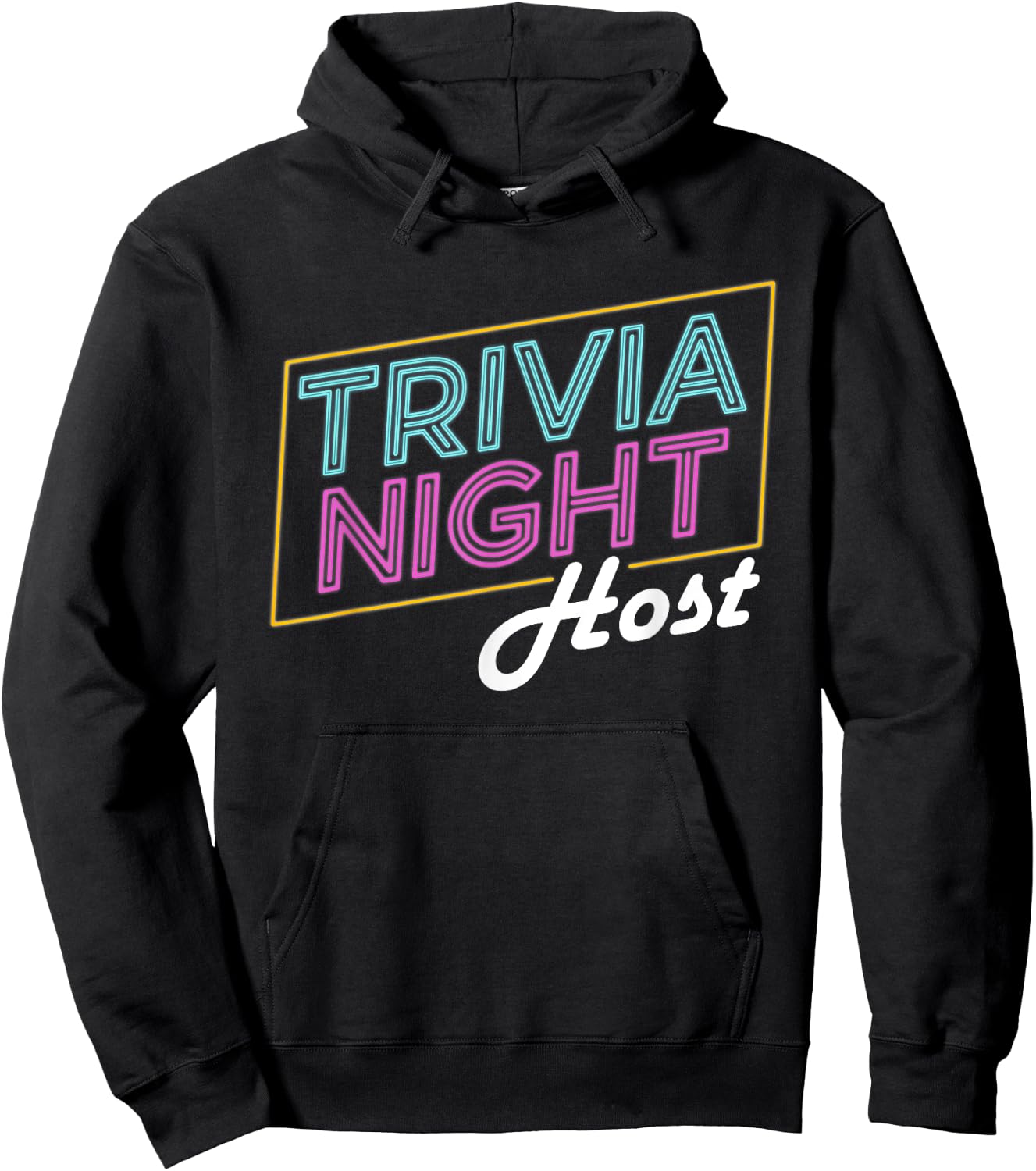 Board Game Apparel Trivia Night Host - Adults - Black - Short Sleeve - Letter Print - - Casual - Retro Trivia Host Hoodie - Hoodie | Black