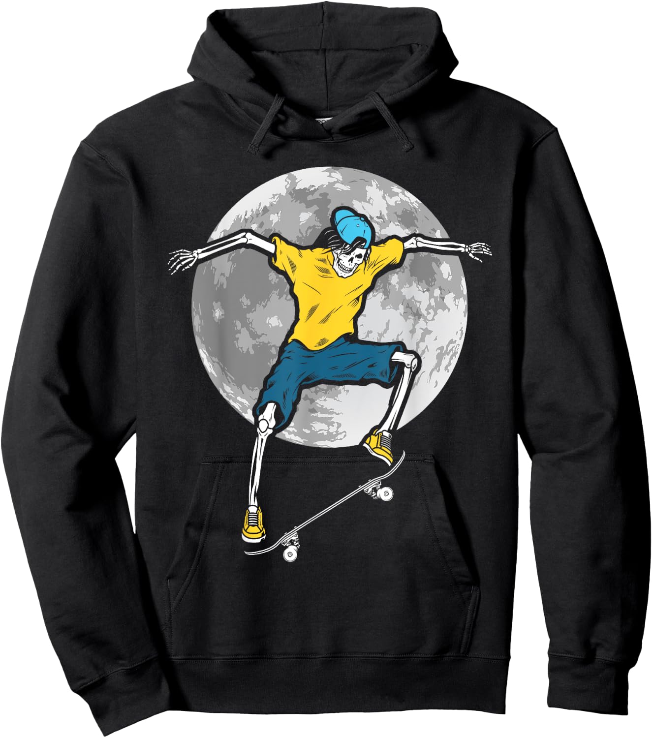 Skeleton Skateboarder Skateboard Skateboarding Skater Hoodie - Hoodie | Black