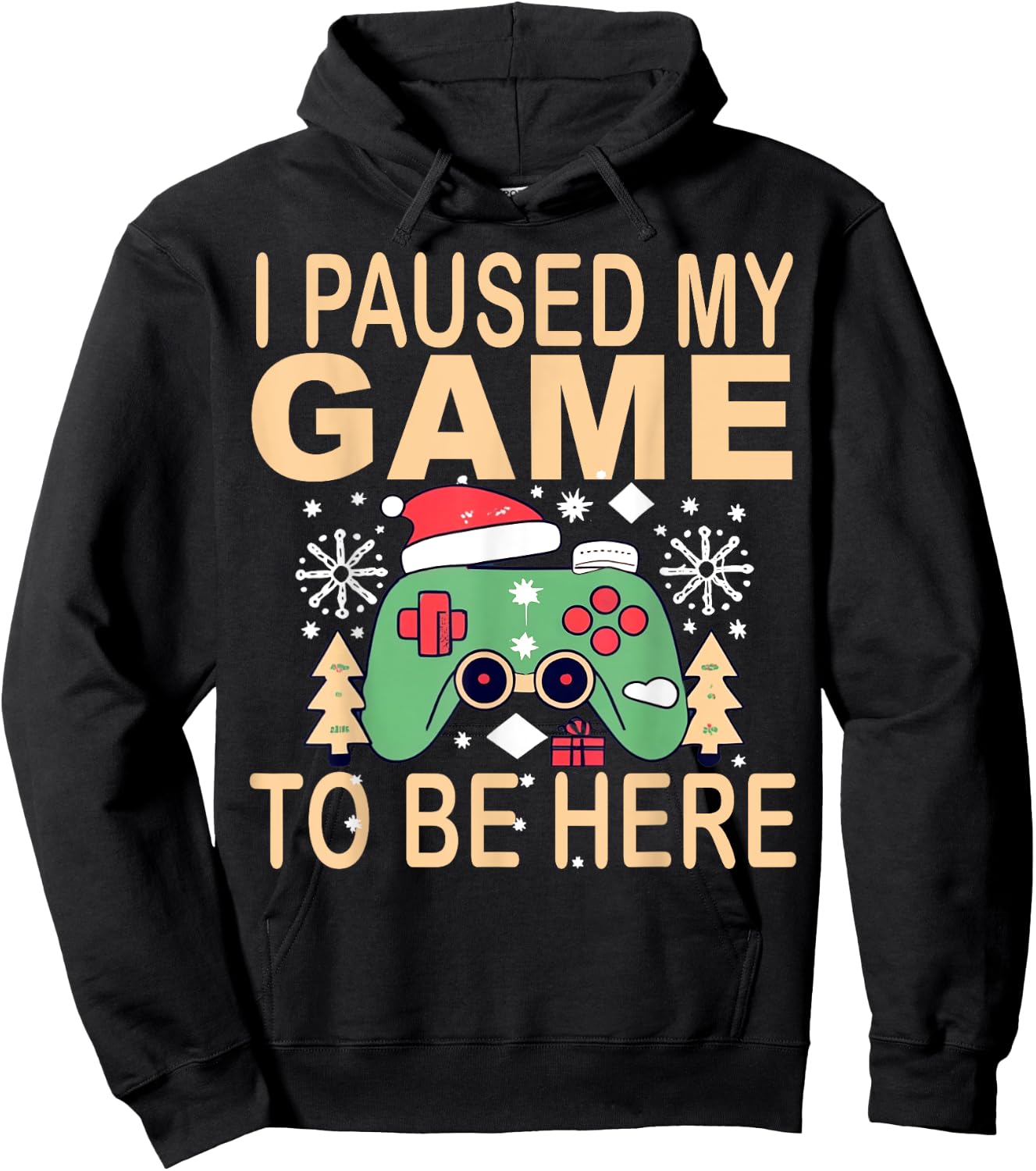 I paused my game to be here Christmas Hoodie - Hoodie | Black
