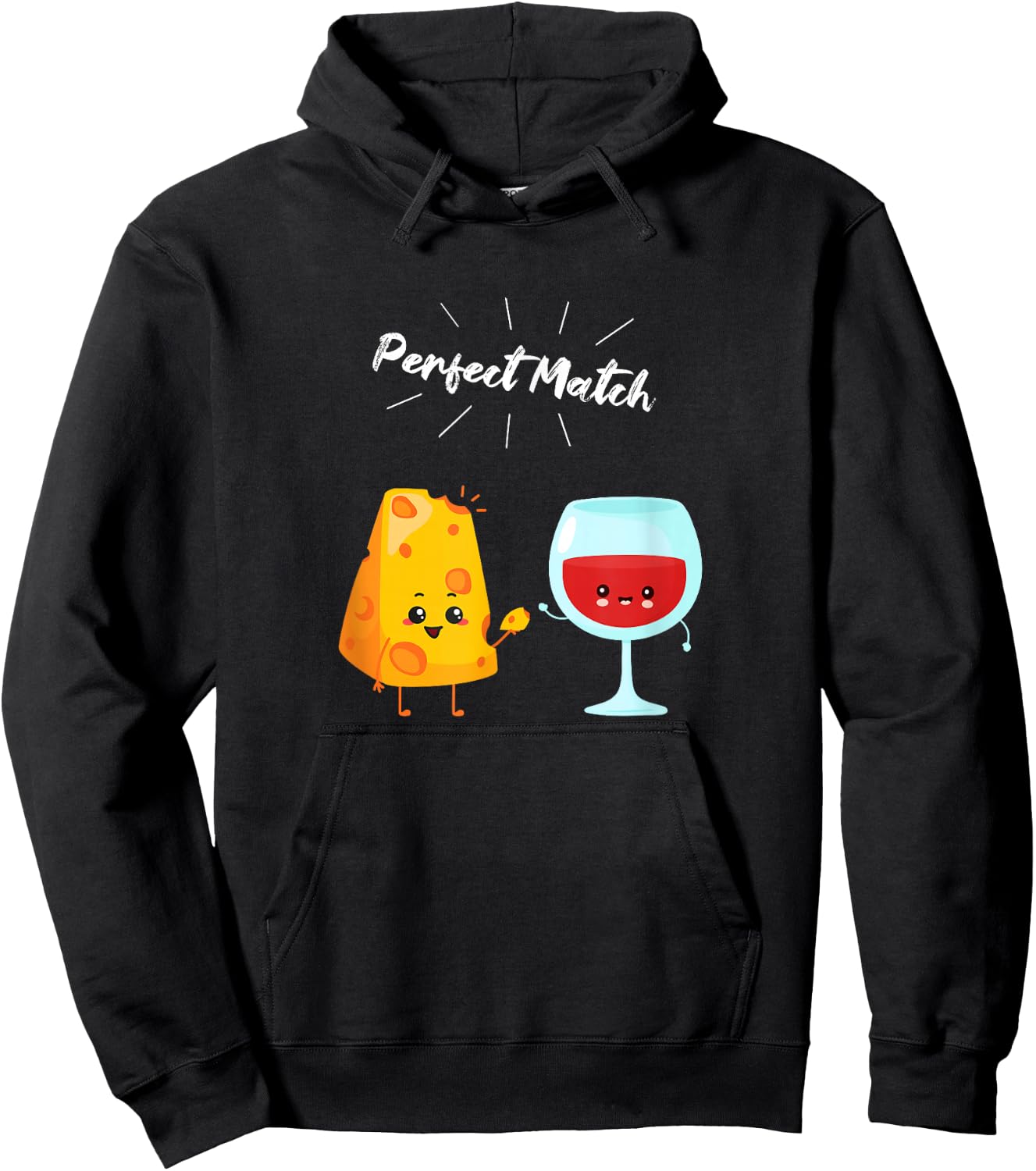 Wine and Cheese Couple Gift Wine Drinkers & Cheese Lovers Hoodie - Hoodie | Black