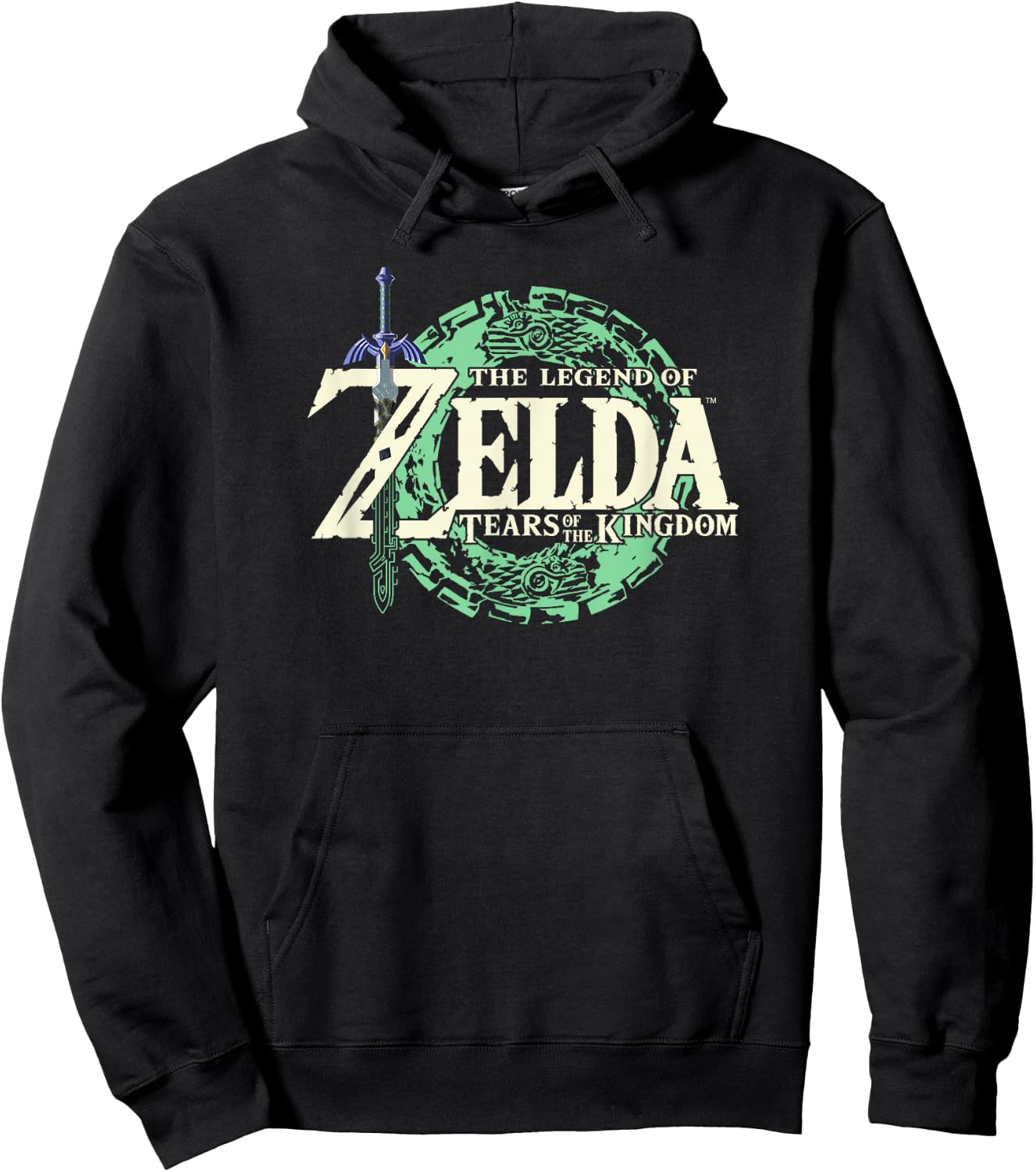The Legend of Zelda Tears Of The Kingdom Official Logo Short Sleeve , Black, Small Hoodie - Hoodie | Black