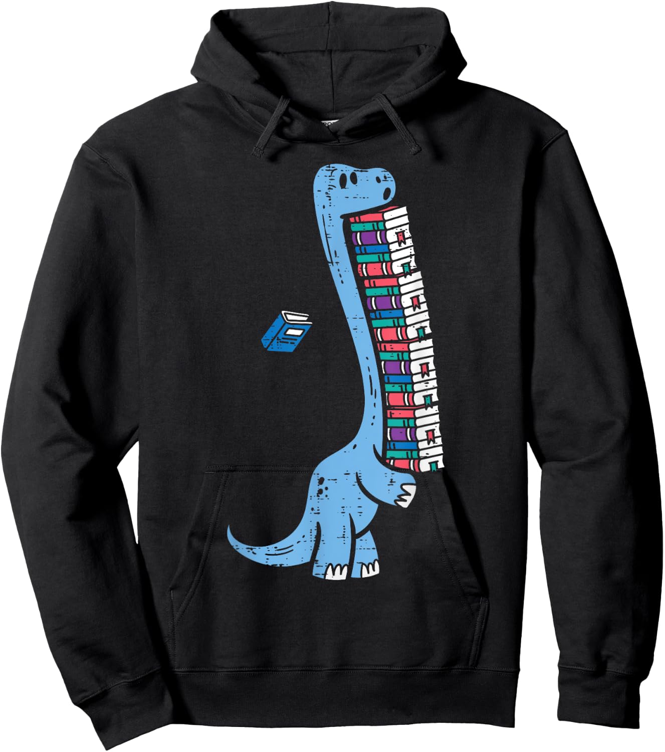 Dino Carrying Books Cute Bookworm Boys Kids Librarian Men Hoodie - Hoodie | Black