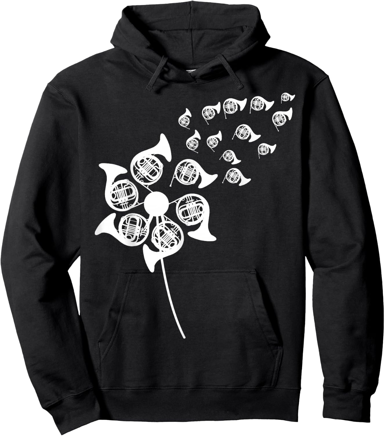 Dandelion French Horn Stuff for Hornist | French Horn Hoodie - Hoodie | Black