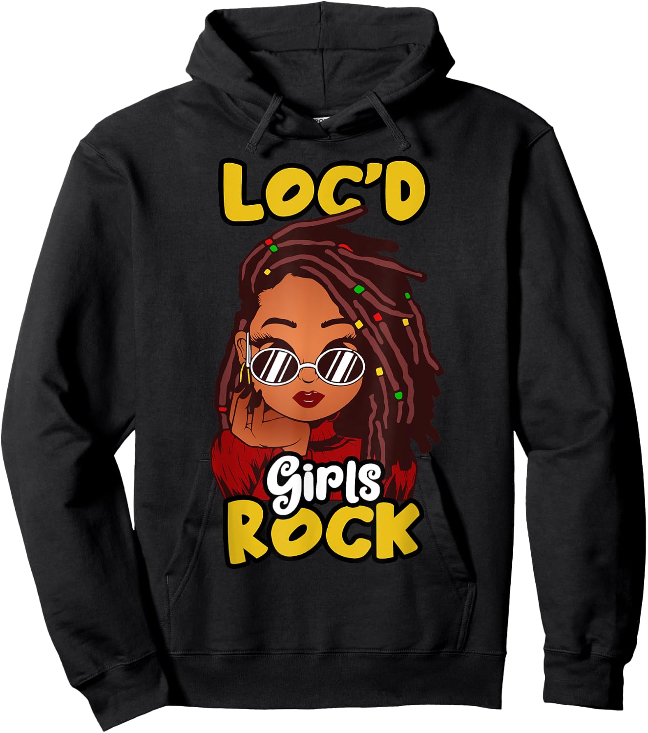 Funny Locs Gift Loc'd Girls Rock Dreadlocks Girl Hoodie - Hoodie | Black