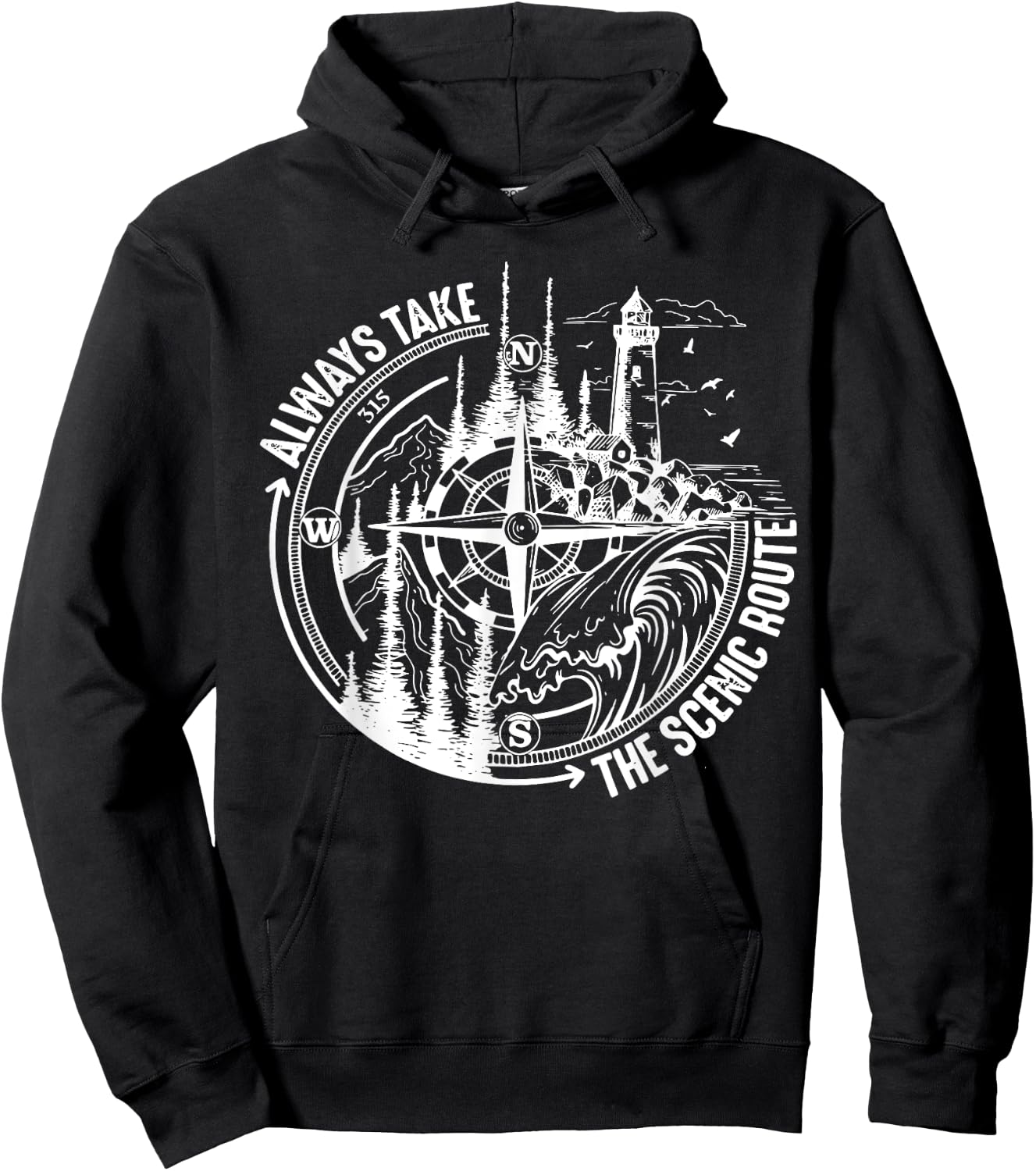 Always Take The Scenic Route Hoodie - Hoodie | Black
