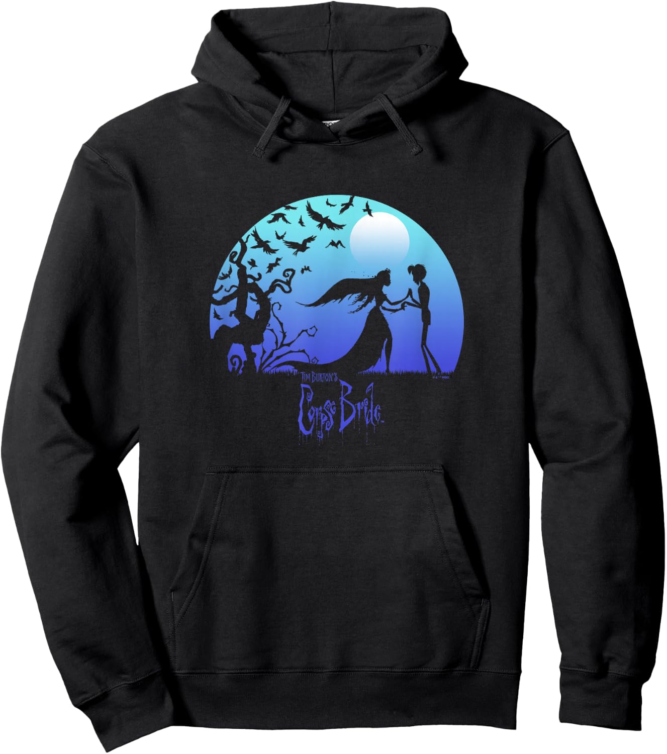 Corpse Bride Victor And Emily By The Moon Silhouettes Hoodie - Hoodie | Black