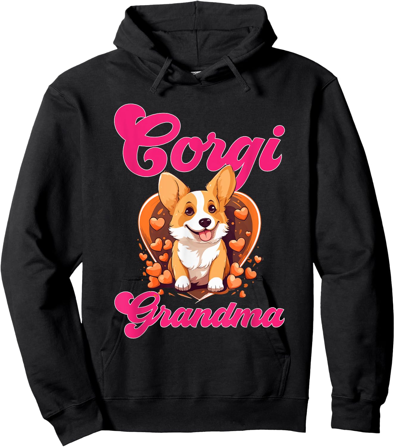 Pembroke Welsh Corgi - Corgi Grandma Hoodie - Hoodie | Black