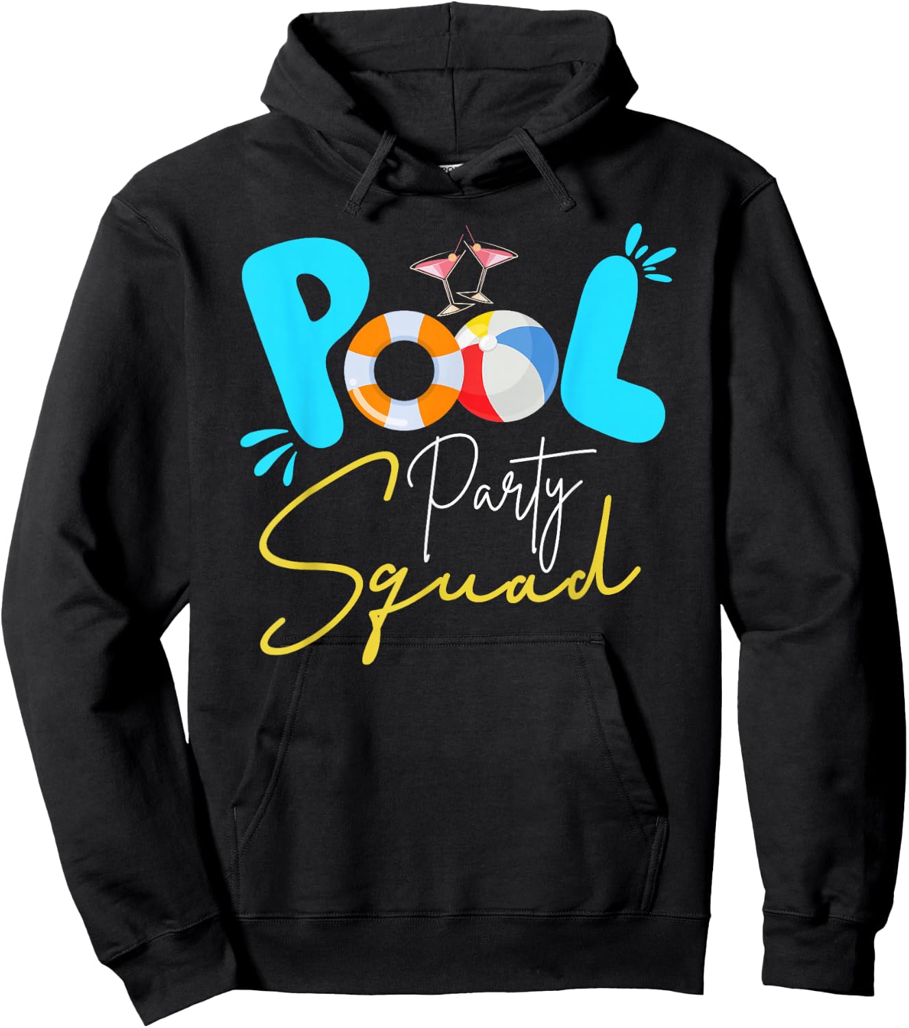 Pool Party Squad Birthday Summer Vacation Matching Family Hoodie - Hoodie | Black