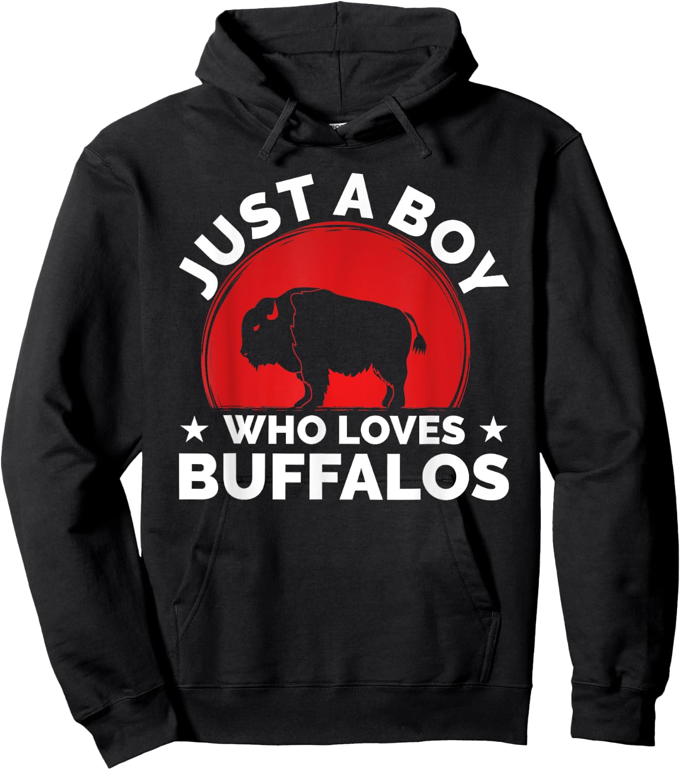Bison Funny Buffalo Just A Boy Who Loves Buffalos Hoodie - Hoodie | Black