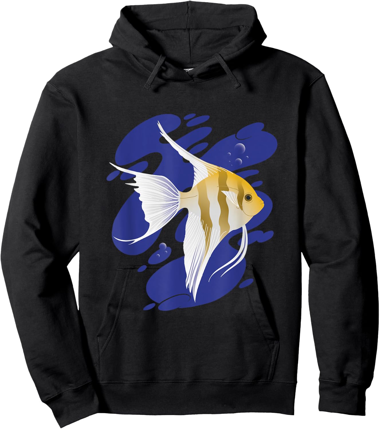 Cool Graphic Angel Fish Swimming Design Hoodie - Hoodie | Black