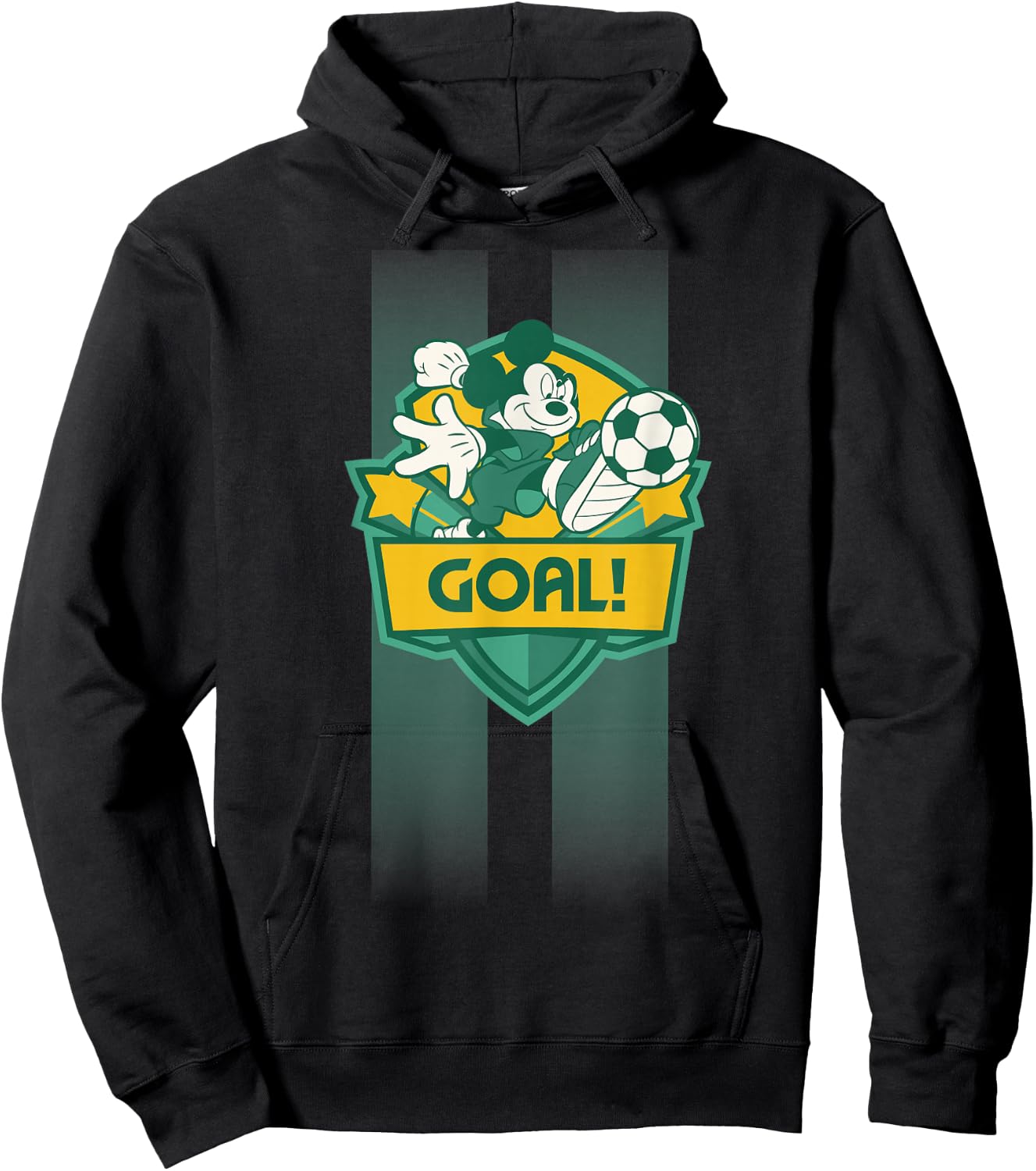 Disney Mickey Mouse Sports Goal Winning Kick Soccer Ball Hoodie - Hoodie | Black