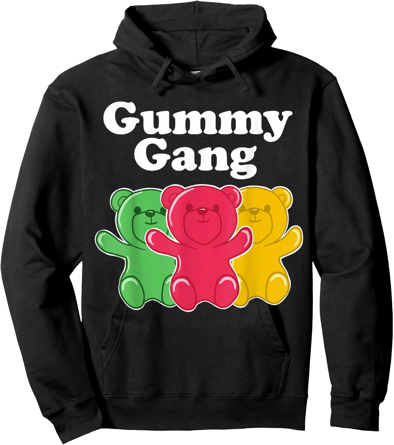 Miftees Kids Black Cotton 60% Polyester 40% Funny Gummy Bear Hoodie - Hoodie | Black
