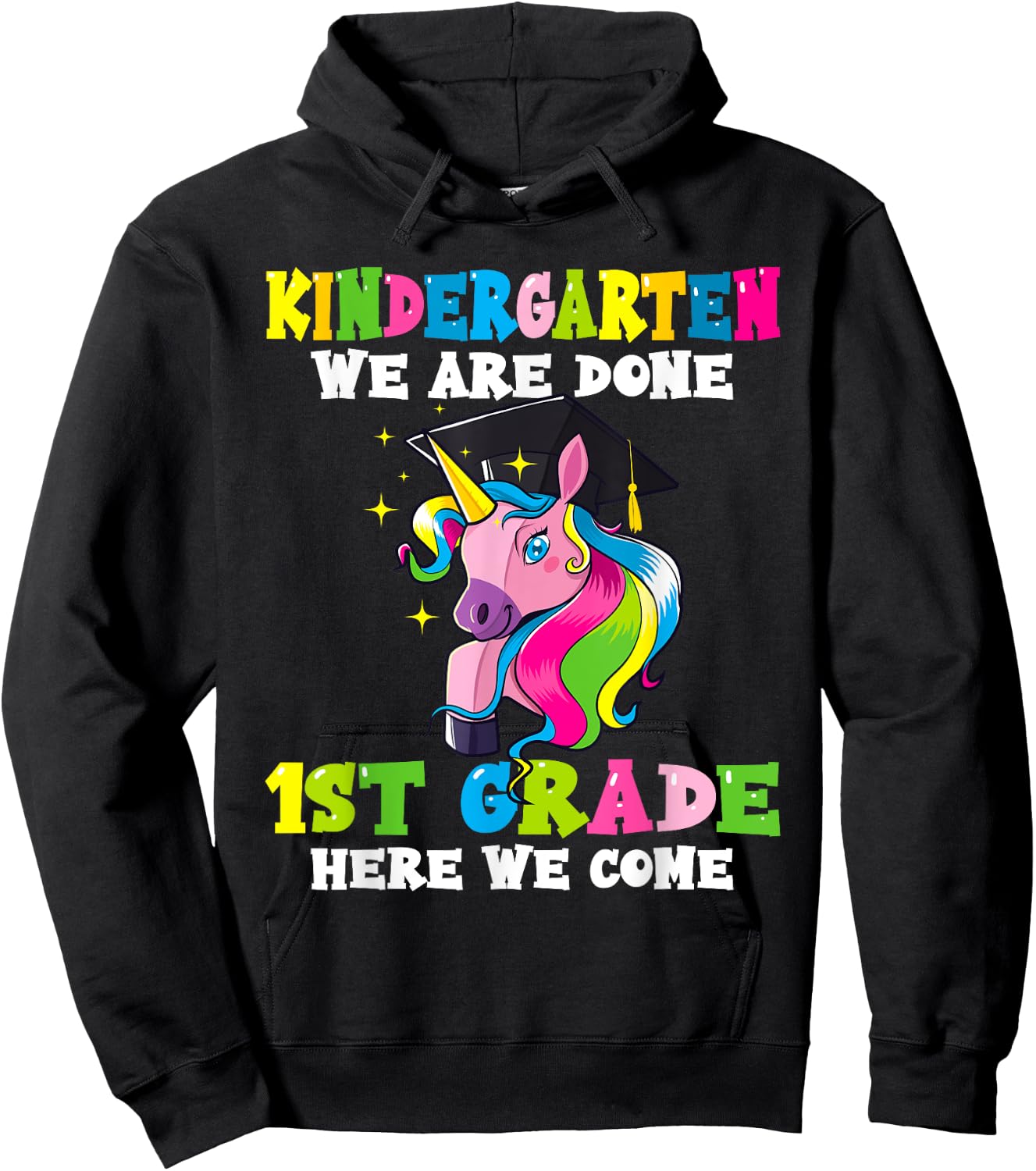 Graduation 2025 Kindergarten We Are Done Magical Unicorn Kid Hoodie - Hoodie | Black