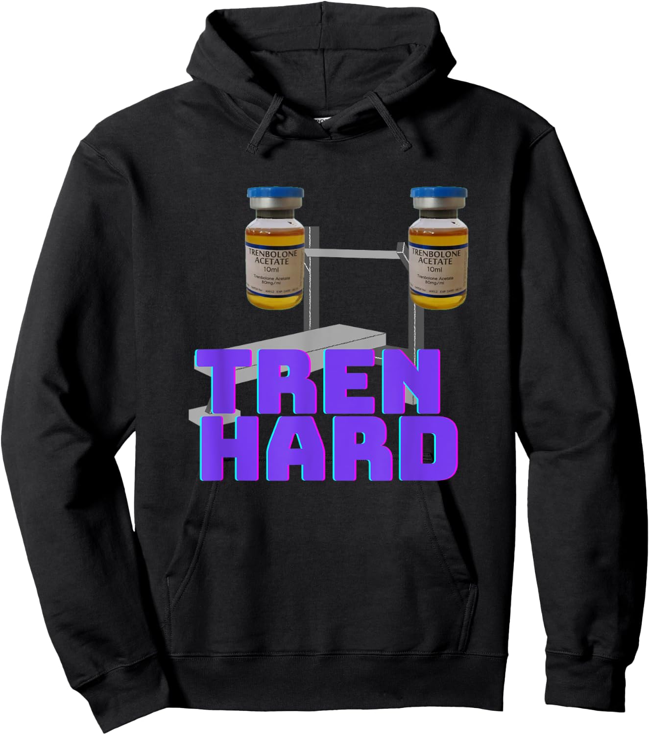 Tren Hard | Fitness | Gym Funny Hoodie - Hoodie | Black