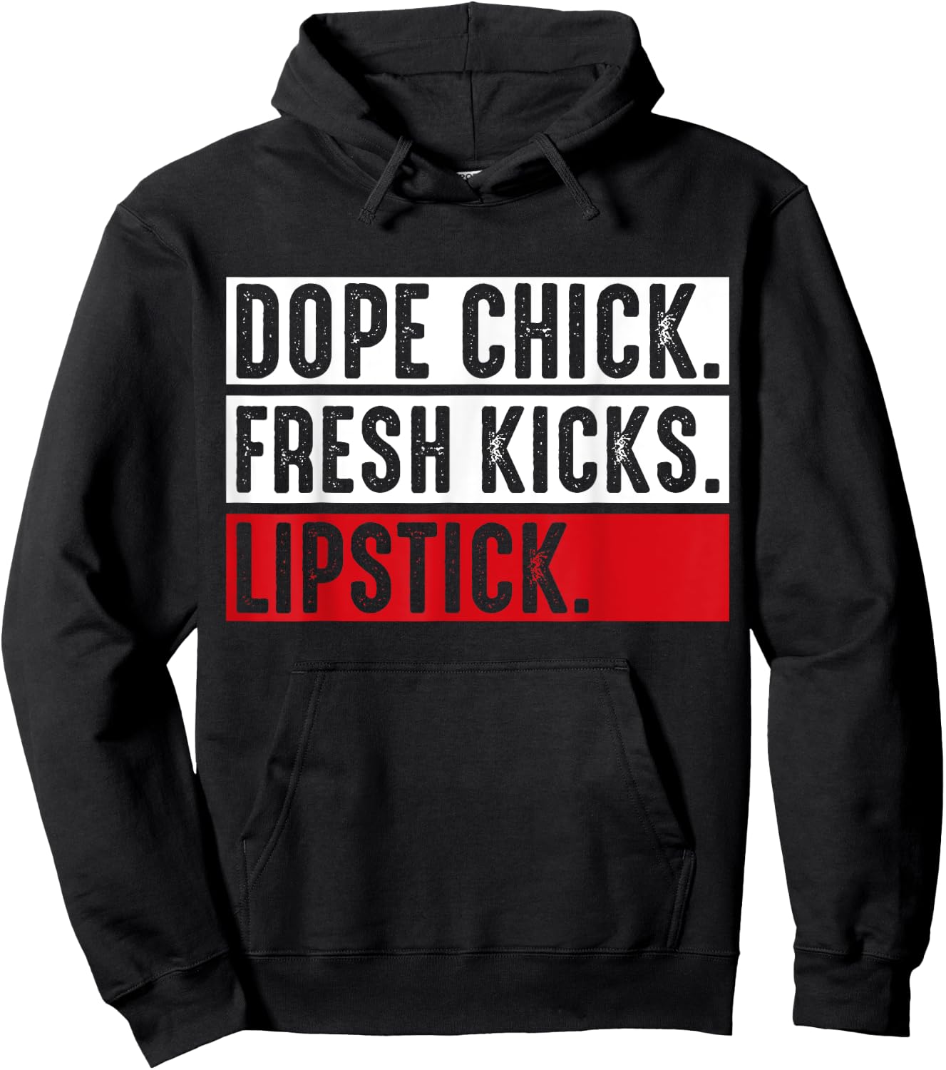 Dope Chick Fresh Kicks Lipstick Funny Saying Women Vintage Hoodie - Hoodie | Black
