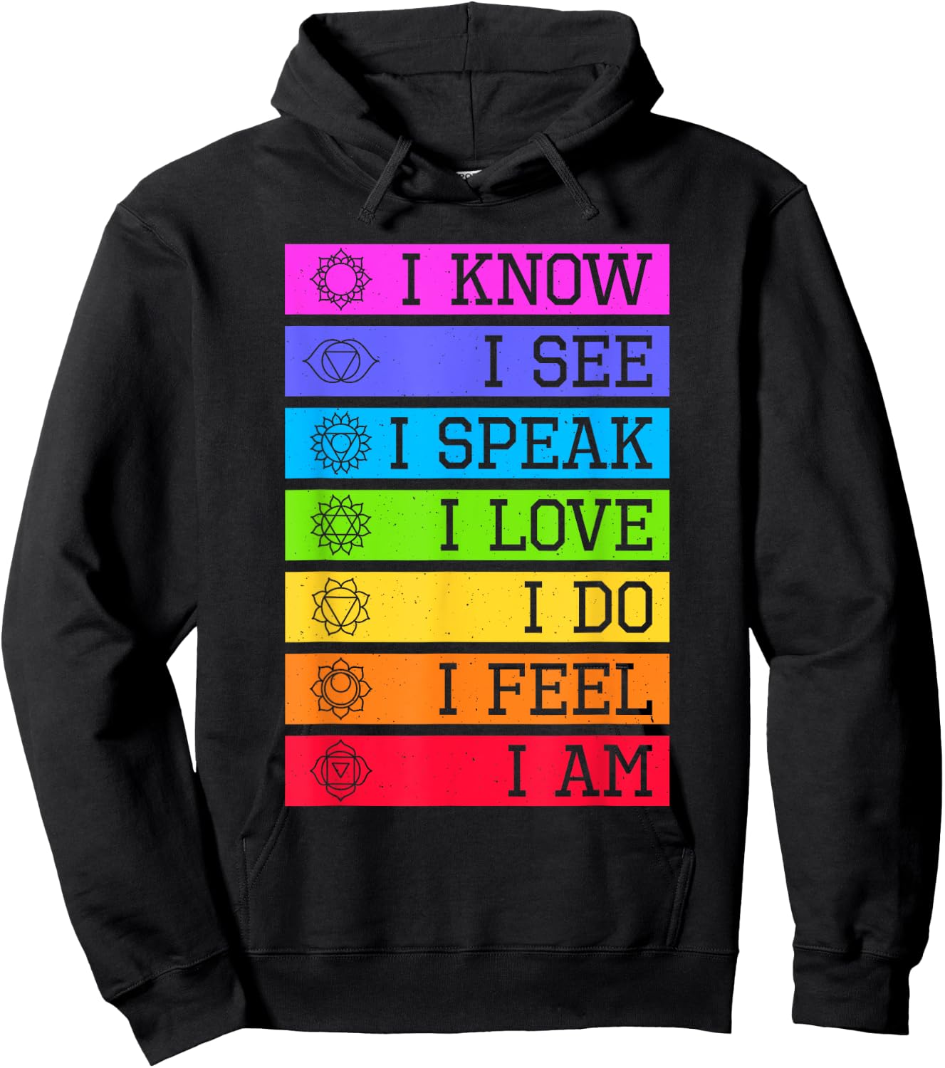 Namaste Yoga Meditation 7 Chakras Spiritual Hoodie - Hoodie | Black