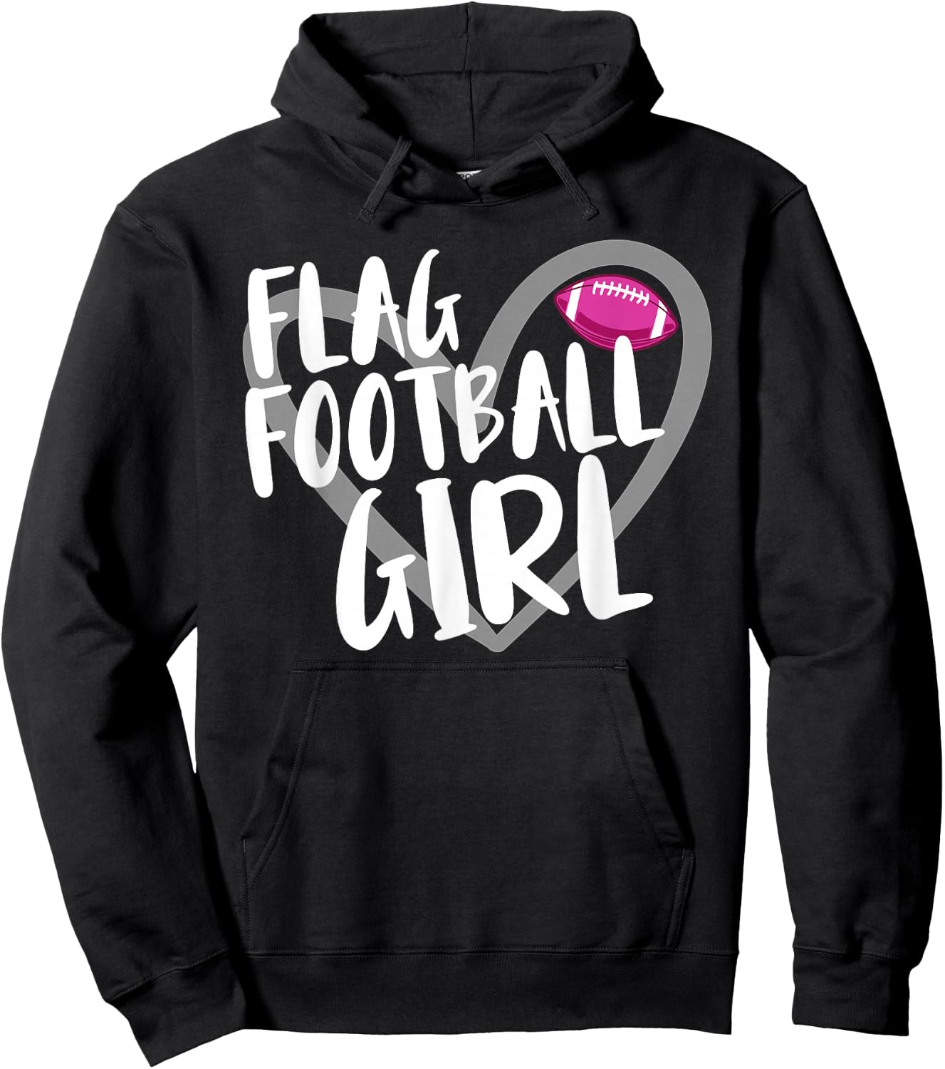 Flag Football Girl Hoodie - Hoodie | Black