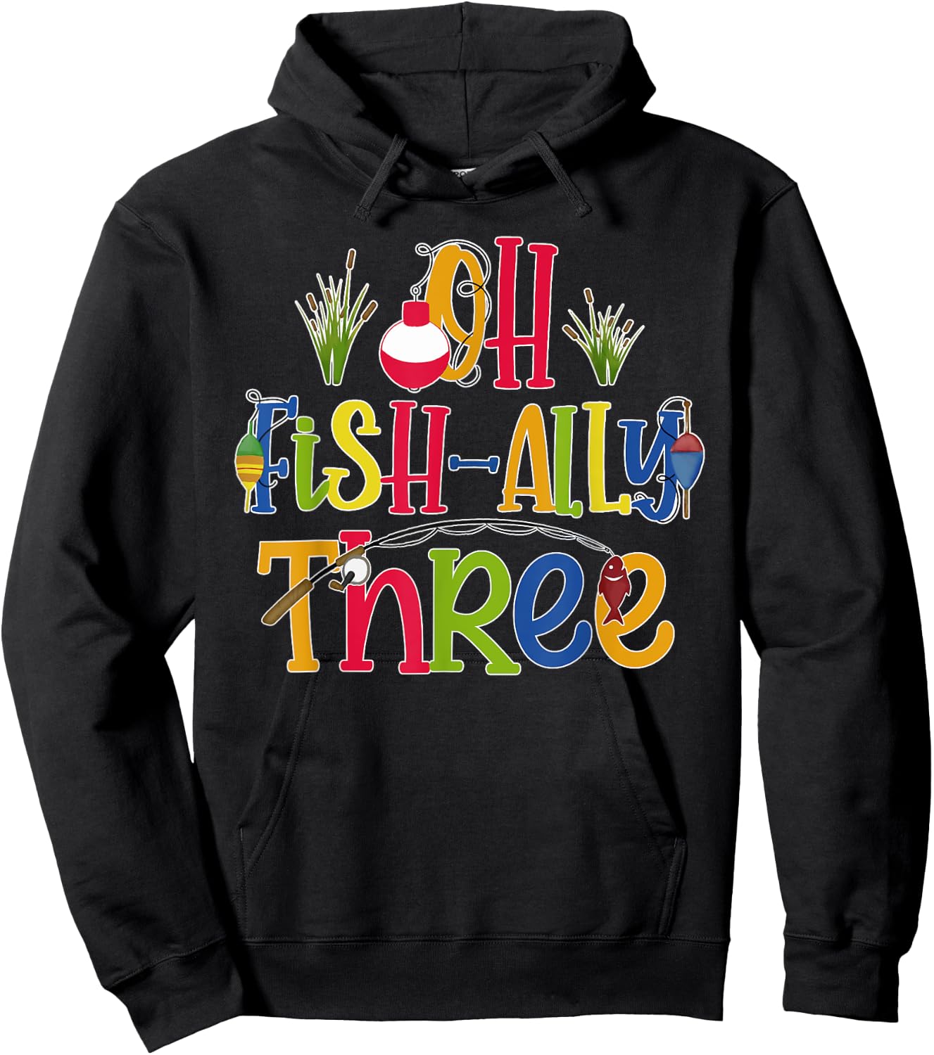 Oh Fish Ally Three Birthday Boy Outfit 3 Year Old 3rd Bday Hoodie - Hoodie | Black