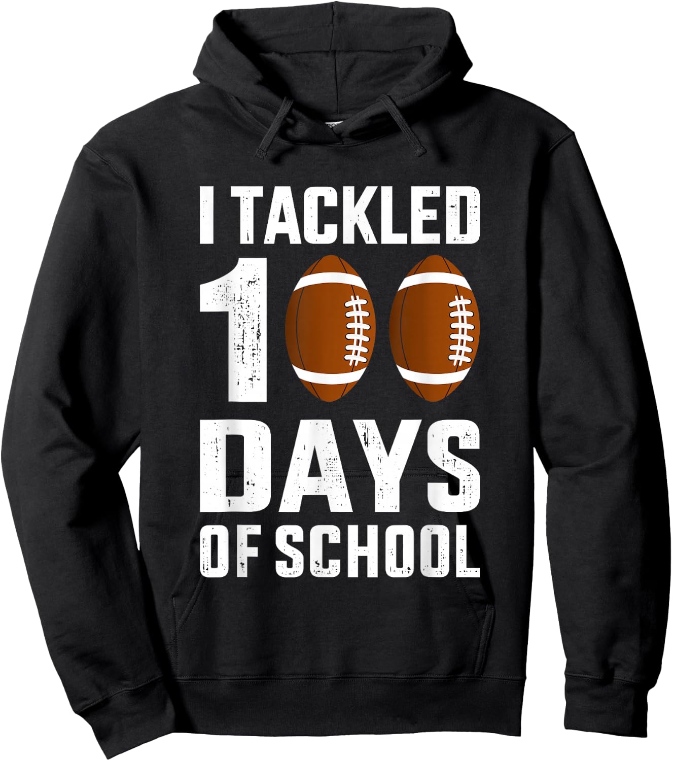 I tackled 100 Days School 100th Day Football Student Teacher Hoodie - Hoodie | Black