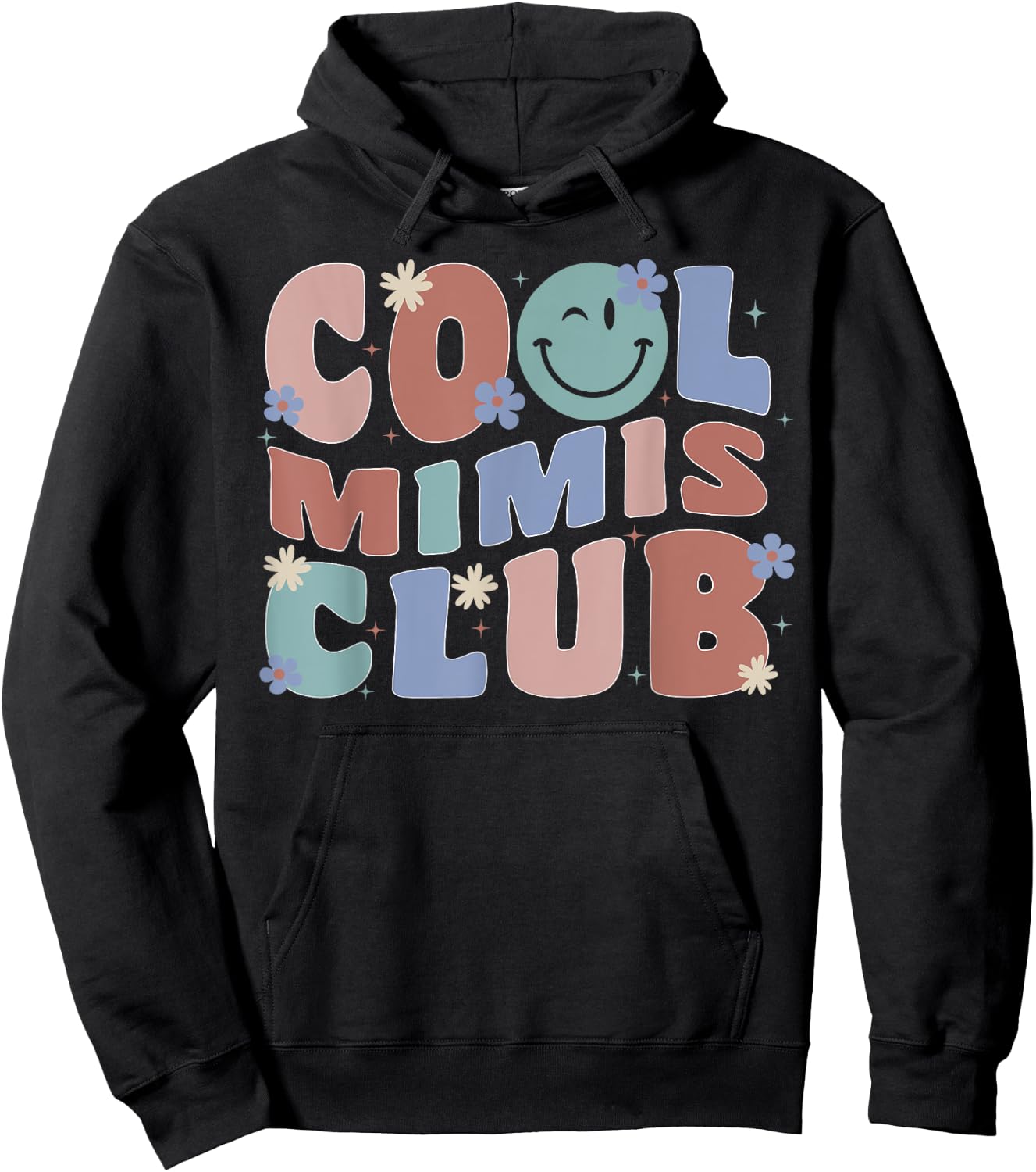 Groovy Retro Cool Mimis Club Mother's Day New Grandma Hoodie - Hoodie | Black