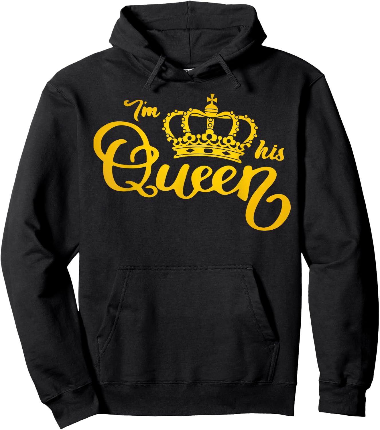 I'm His Queen I'm Her King Crown Valentine Couple Matching Hoodie - Hoodie | Black