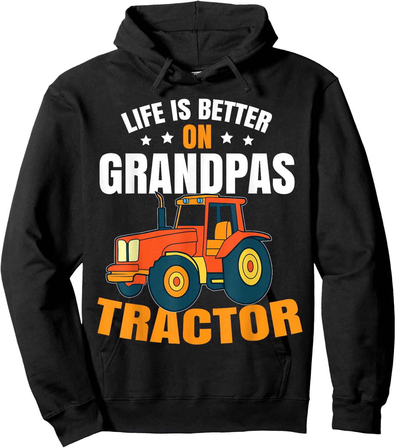 Life Is Better On Grandpas Tractor Kids Farm Tractor Boy Hoodie - Hoodie | Black