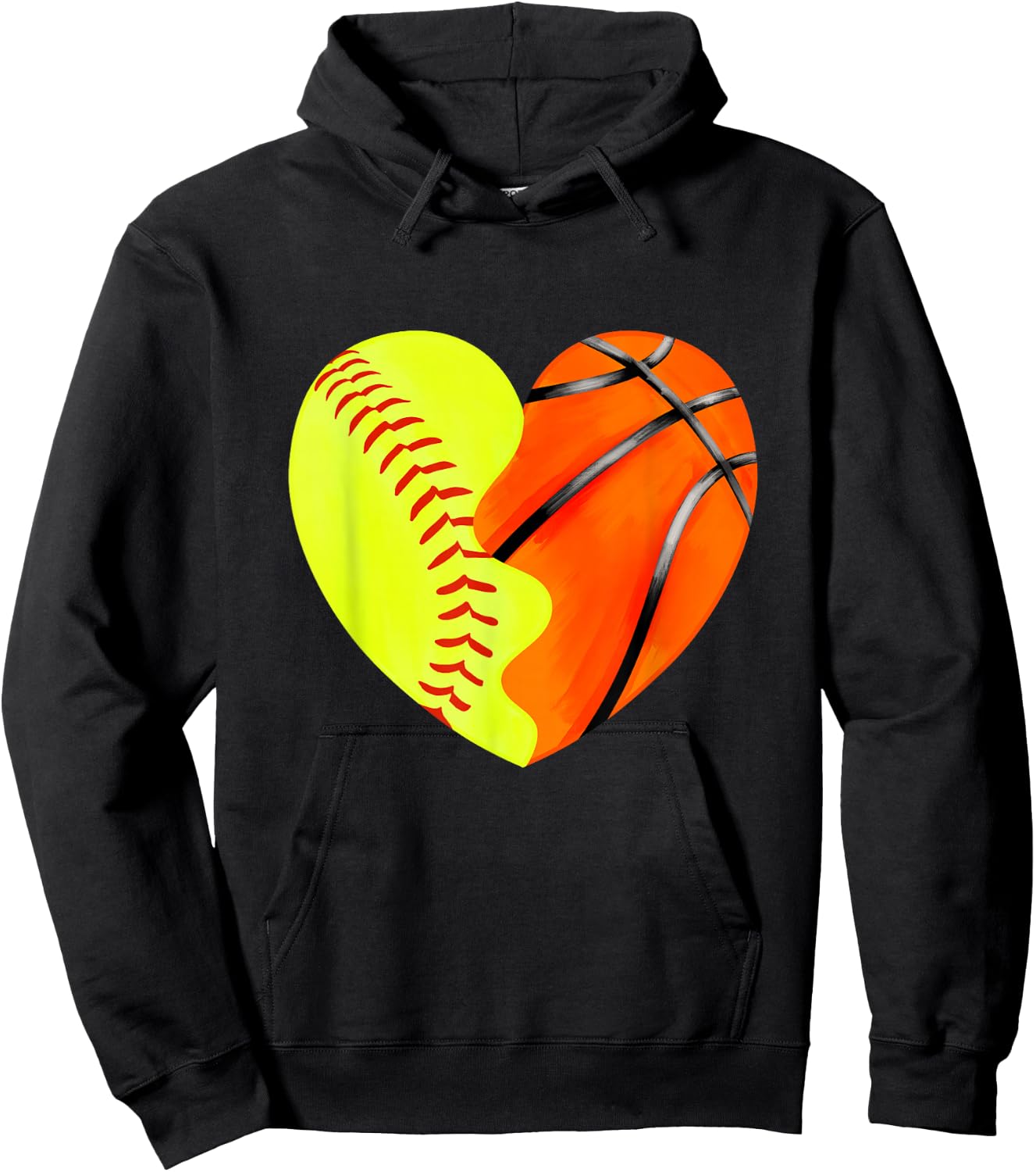 Softball Basketball - Basketball Dad Softball Mom Hoodie - Hoodie | Black