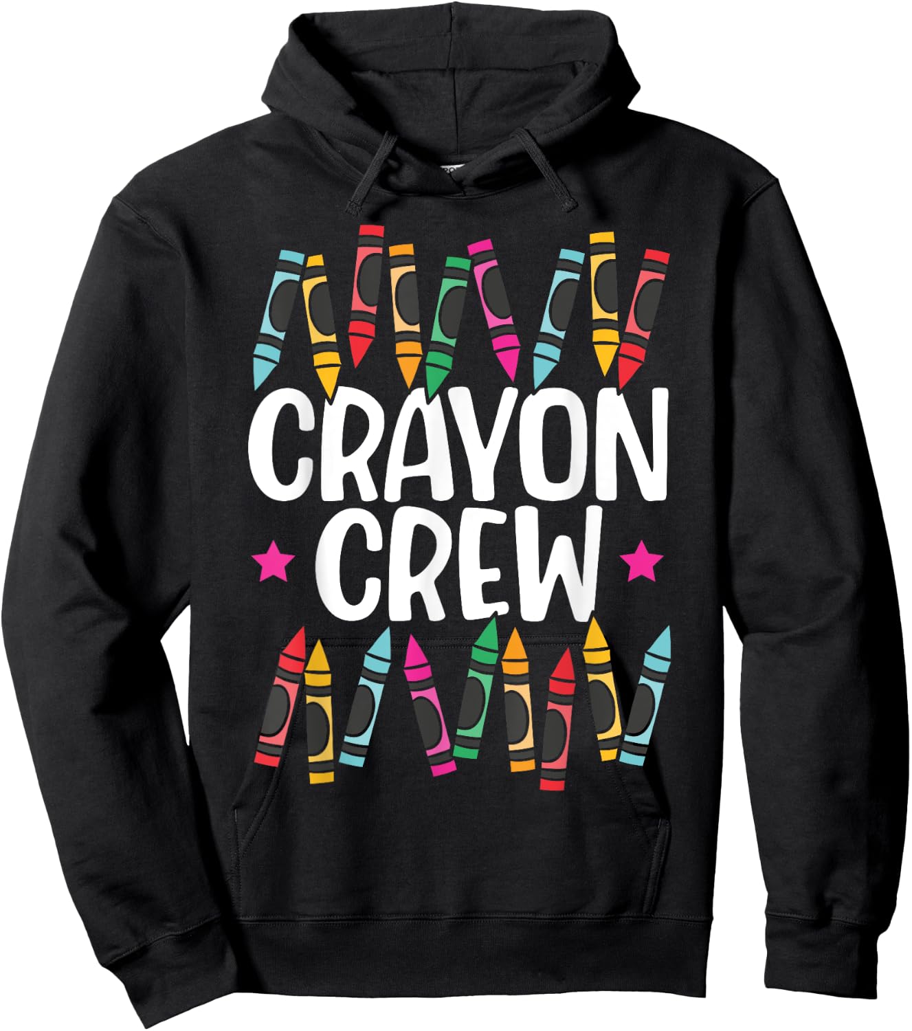 Crayon Crew Coloring Artistic Drawing Color Hoodie - Hoodie | Black