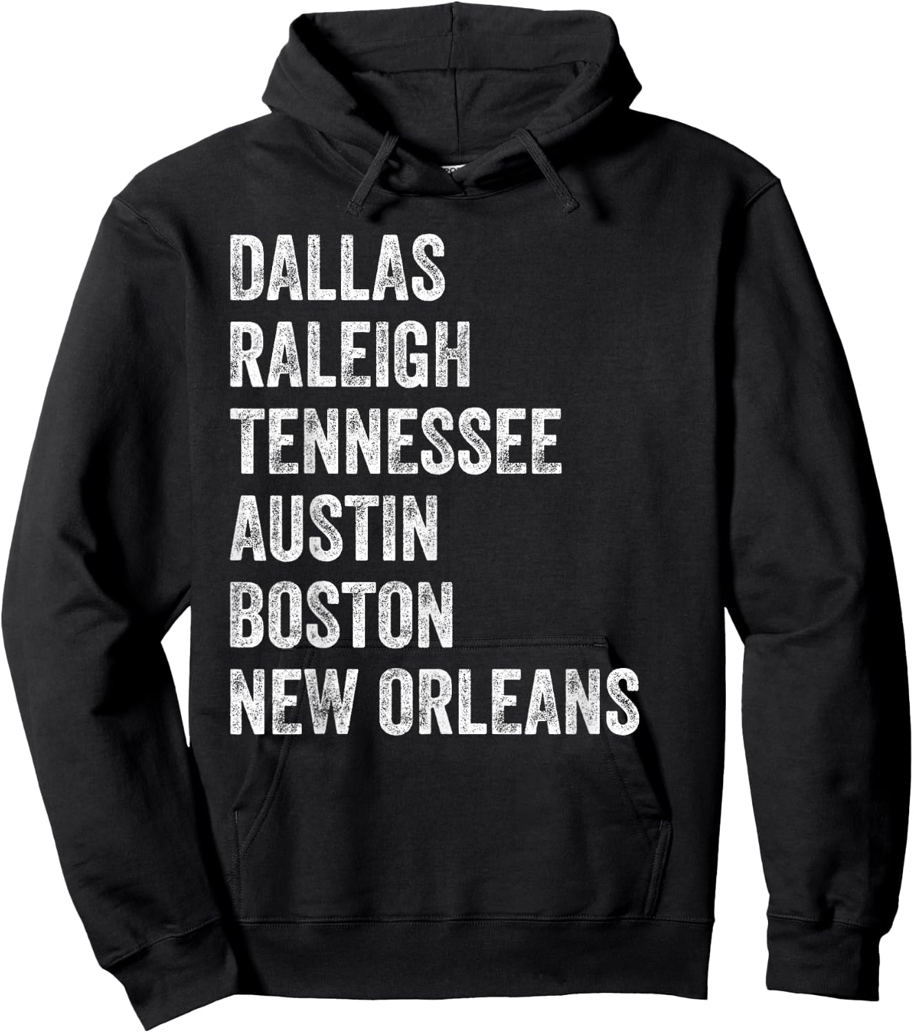 Dallas Raleigh Tennessee Austin Boston New Orleans Hoodie - Hoodie | Black