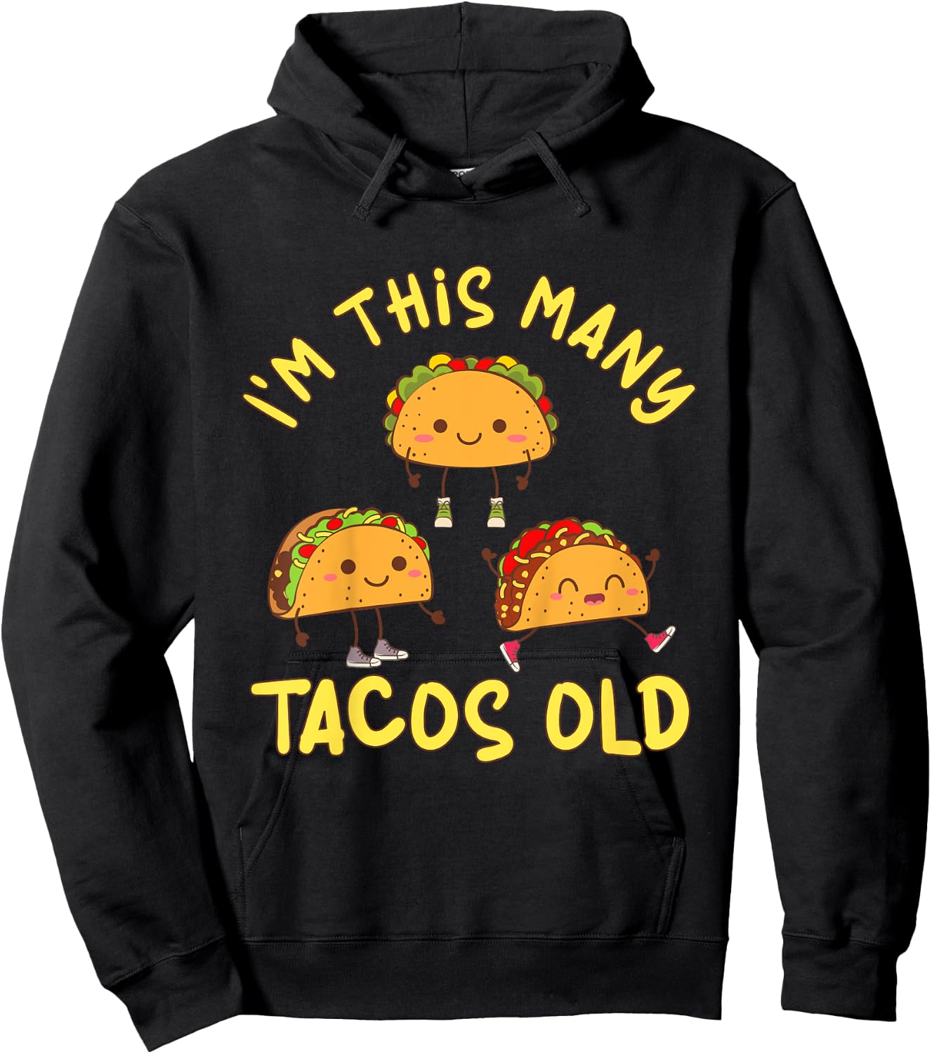 3 Years Old Girl Tacos Old 3rd Birthday Kids Hoodie - Hoodie | Black