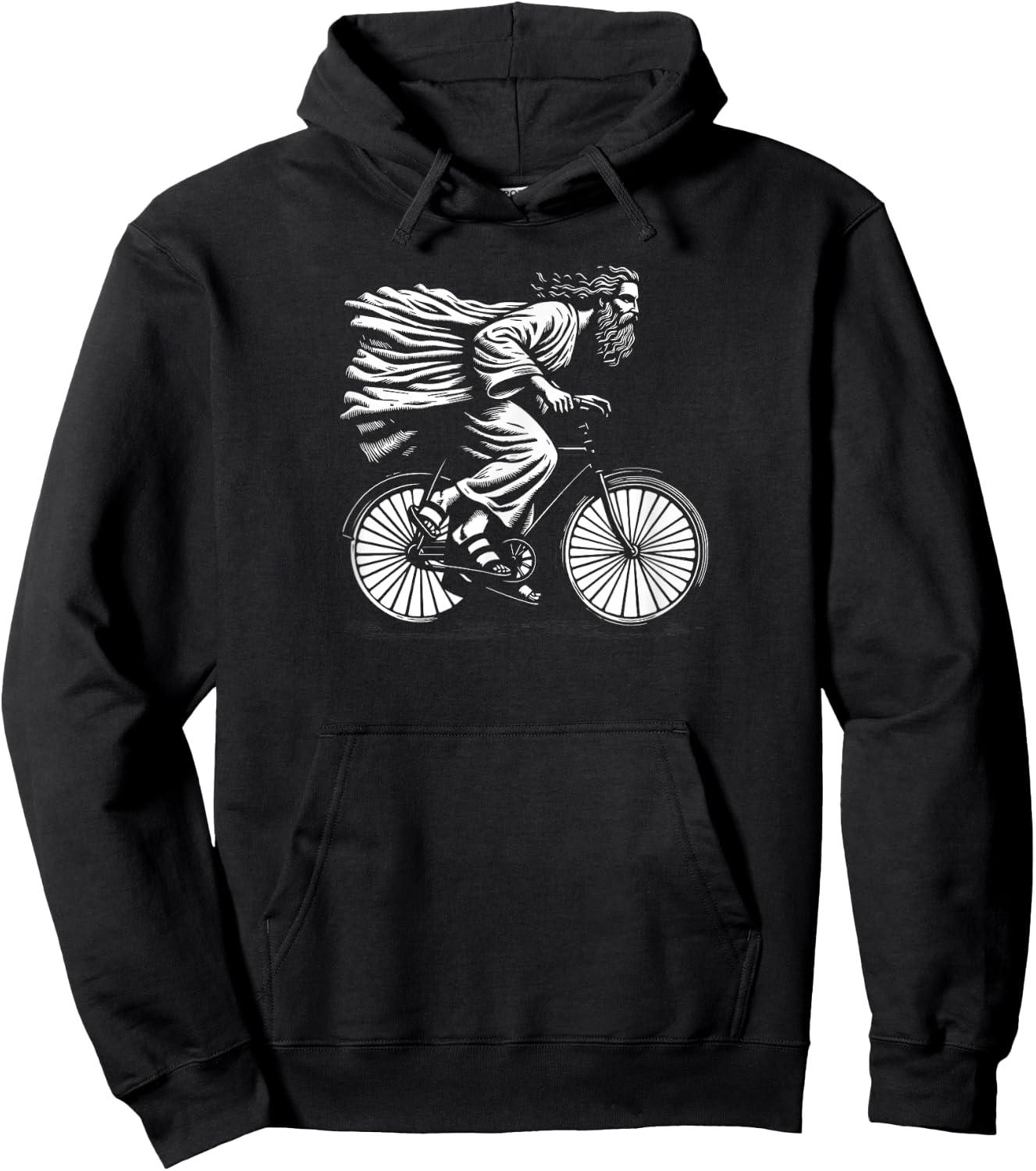 Awesome Jesus Christ Bicycle Vintage Retro Mountain Biker Hoodie - Hoodie | Black