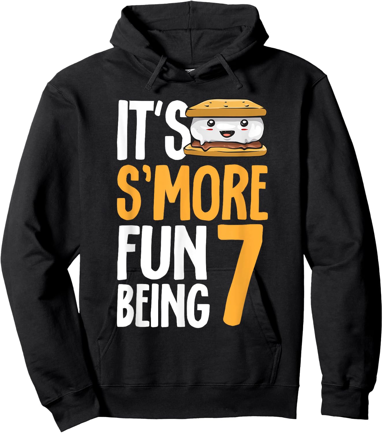 S’more Campfire 7th Birthday Marshmallow Camping Smore Hoodie - Hoodie | Black