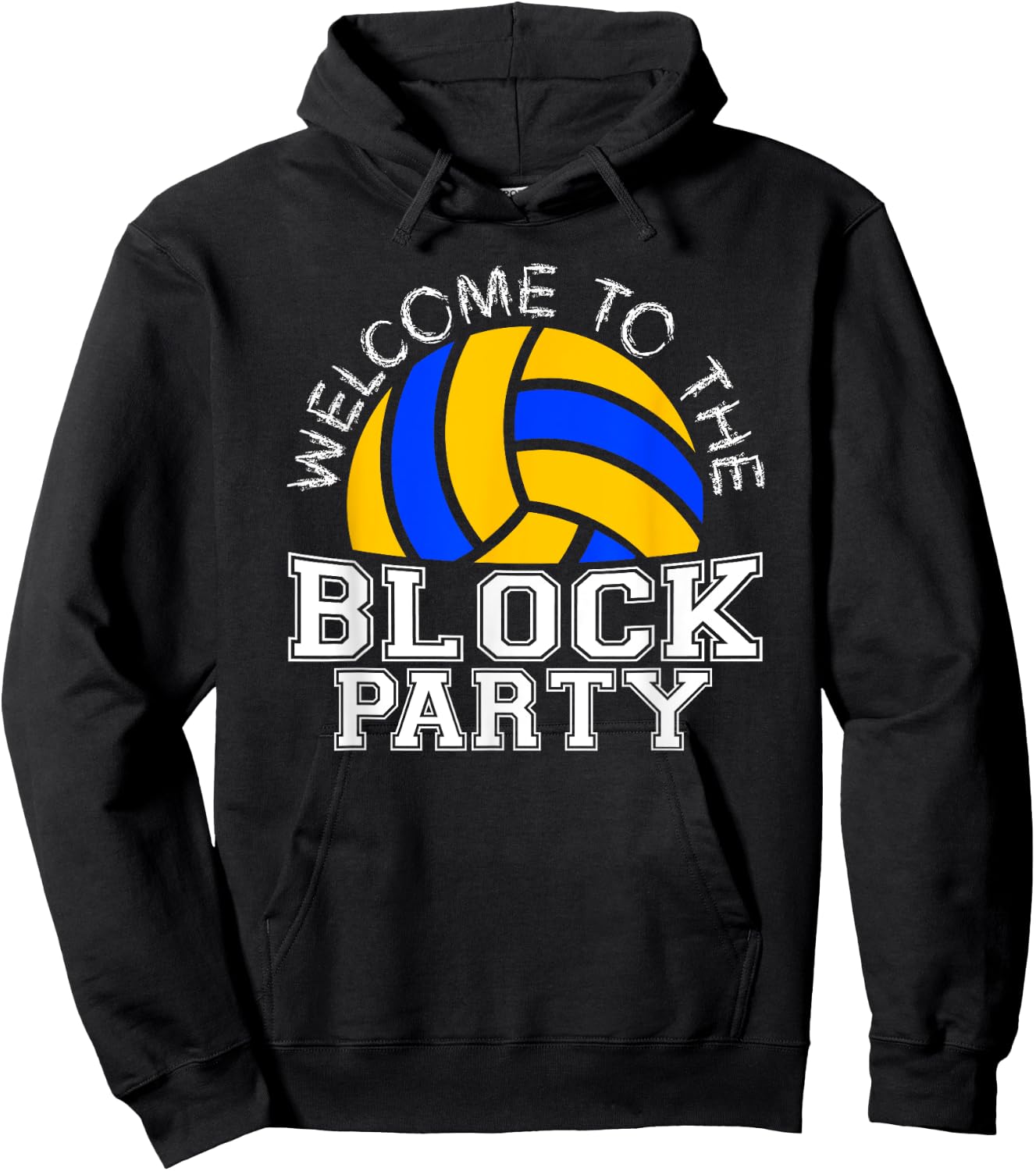 Welcome to the Block Party Volleyball Hoodie - Hoodie | Black