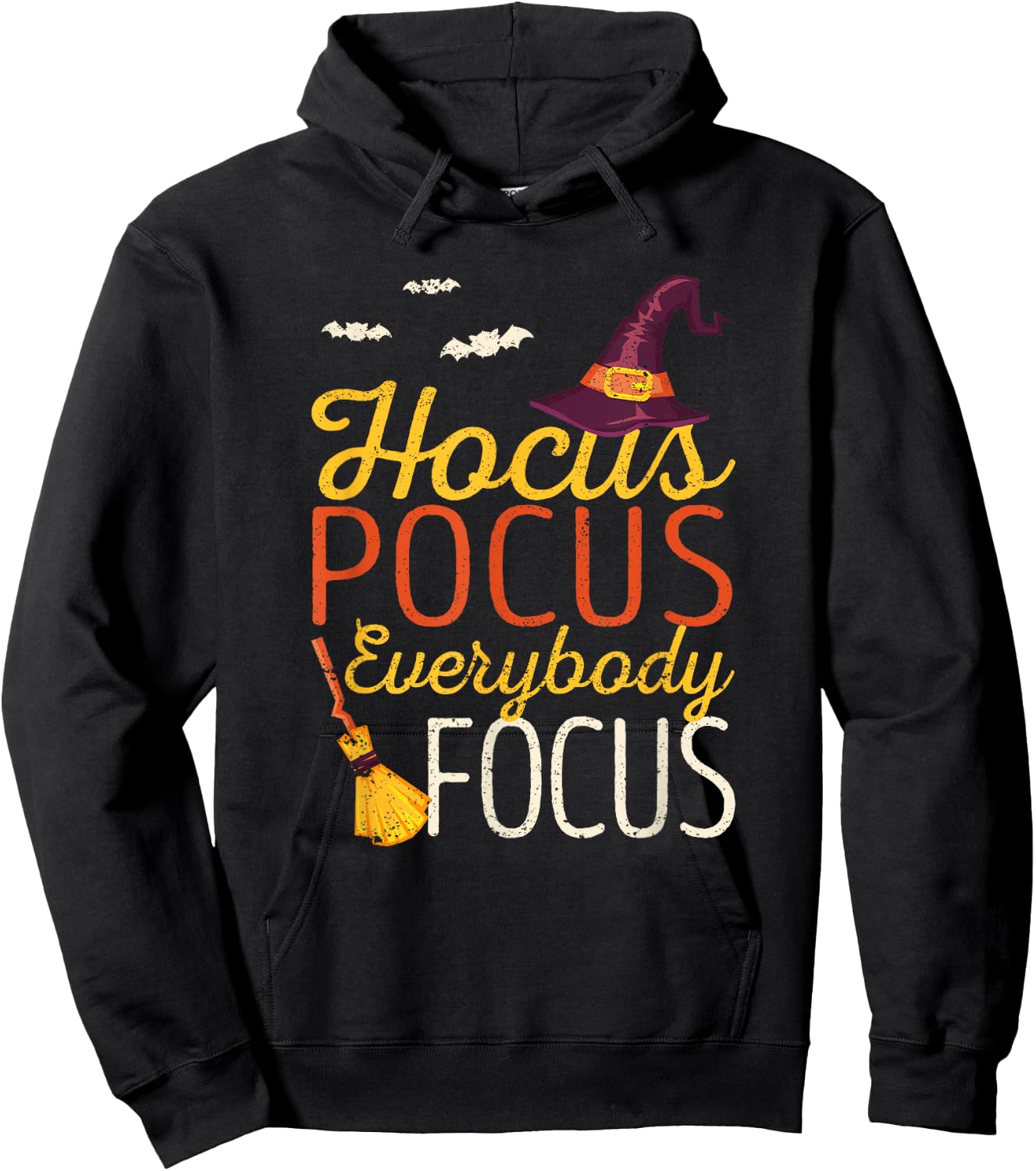 Hocus Pocus Everybody Focus Funny Halloween Teacher Witch Women Kids Hoodie - Hoodie | Black