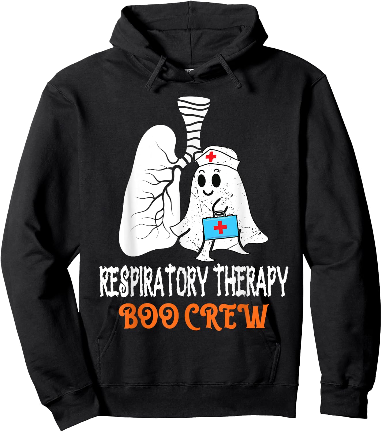 Respiratory Therapy Boo Crew Lungs Halloween Therapist RT Hoodie - Hoodie | Black